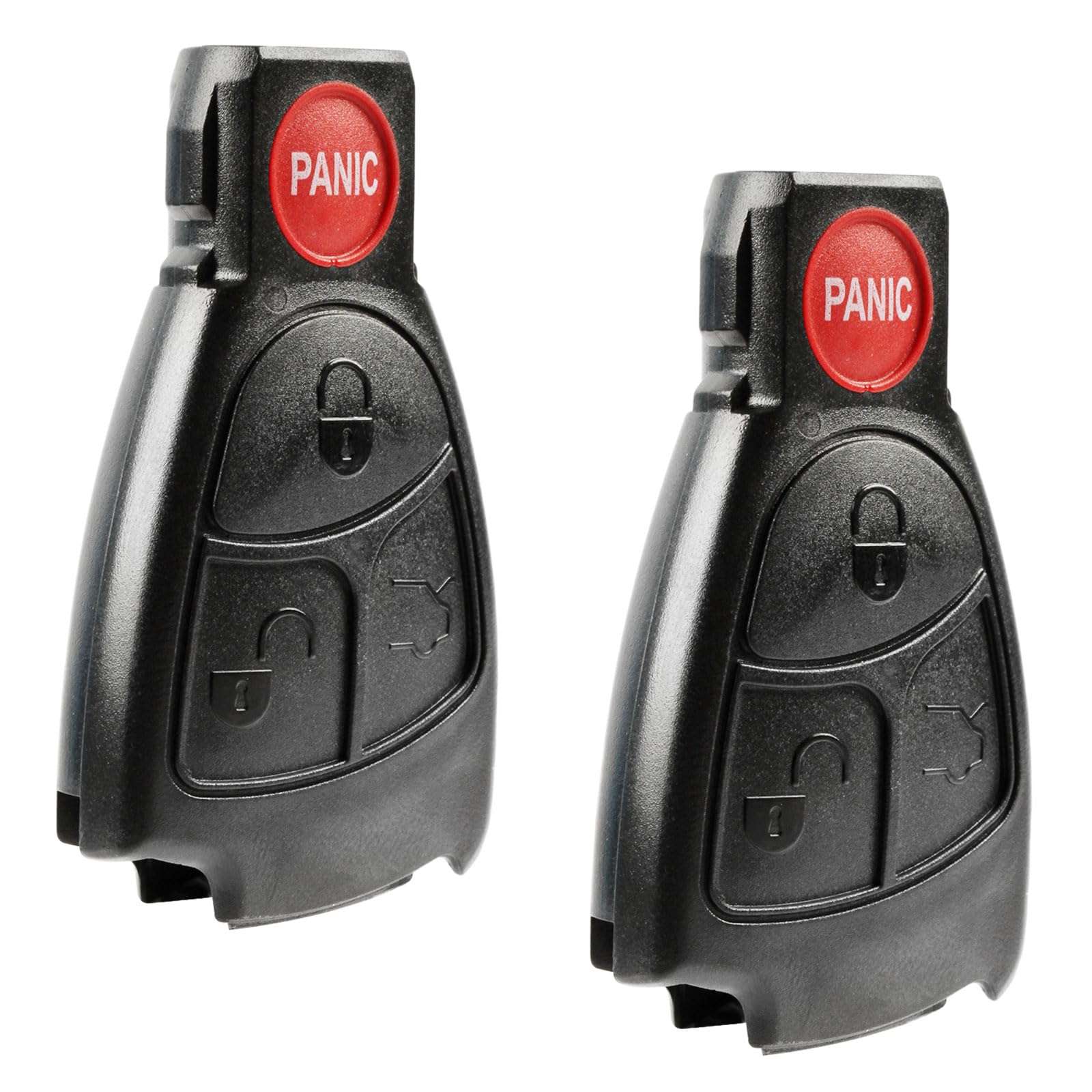 Key Fob Keyless Entry Remote Shell Case & Pad fits C Class, CLK, CLS, E Class, G Class, SLK Class, AMG, Set of 2