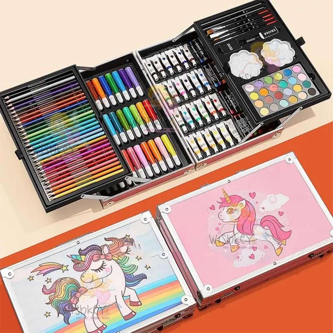 IDENSIC 145 Pieces Art Drawing Set for Kids Case, Art and Craft Supplies Drawing and Painting Set Colour Set Great Gift for Teens Adults Beginner&Artists (Unicorn Design-Pink) 3