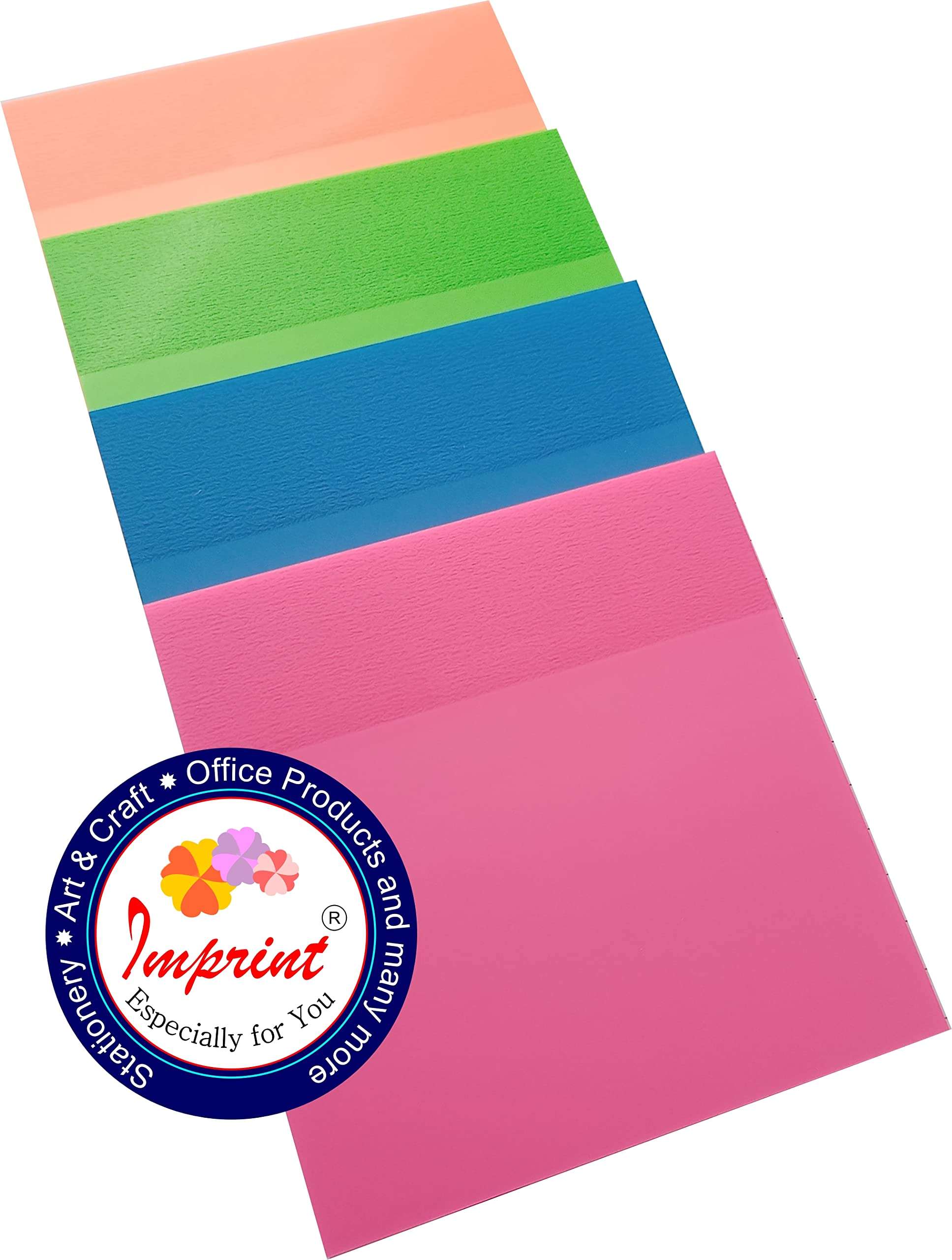 IMPRINT PVC Florescent Self Stick Notes | Size 3 x 3 Inch |Total 200 Sheets | Pack of 4 Different Colors 3