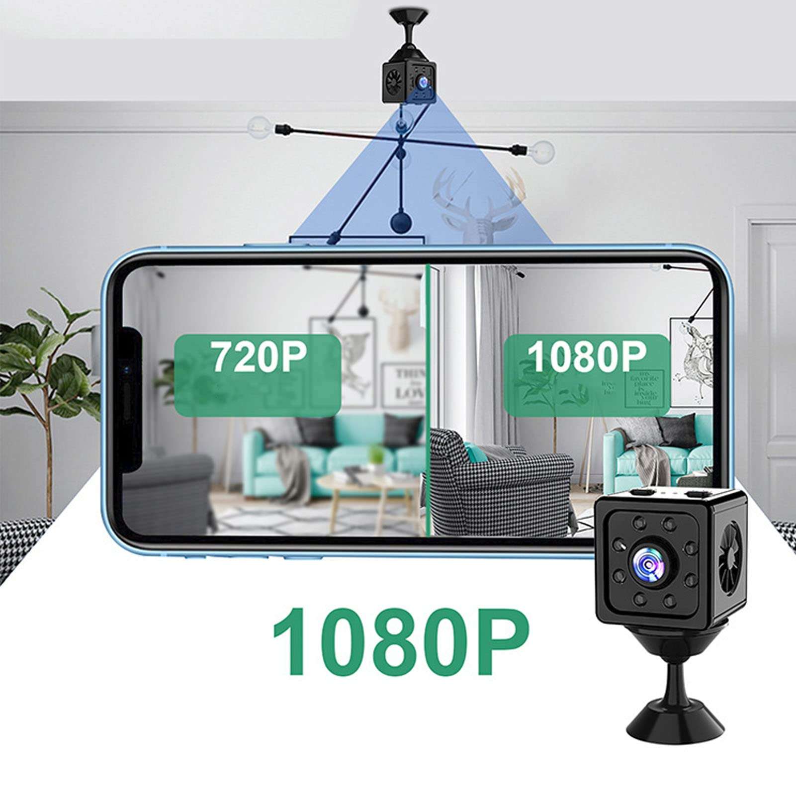 Deosdum Wireless Camera 1080P WiFi Mini Recording Camera High Definition for Security Home 5