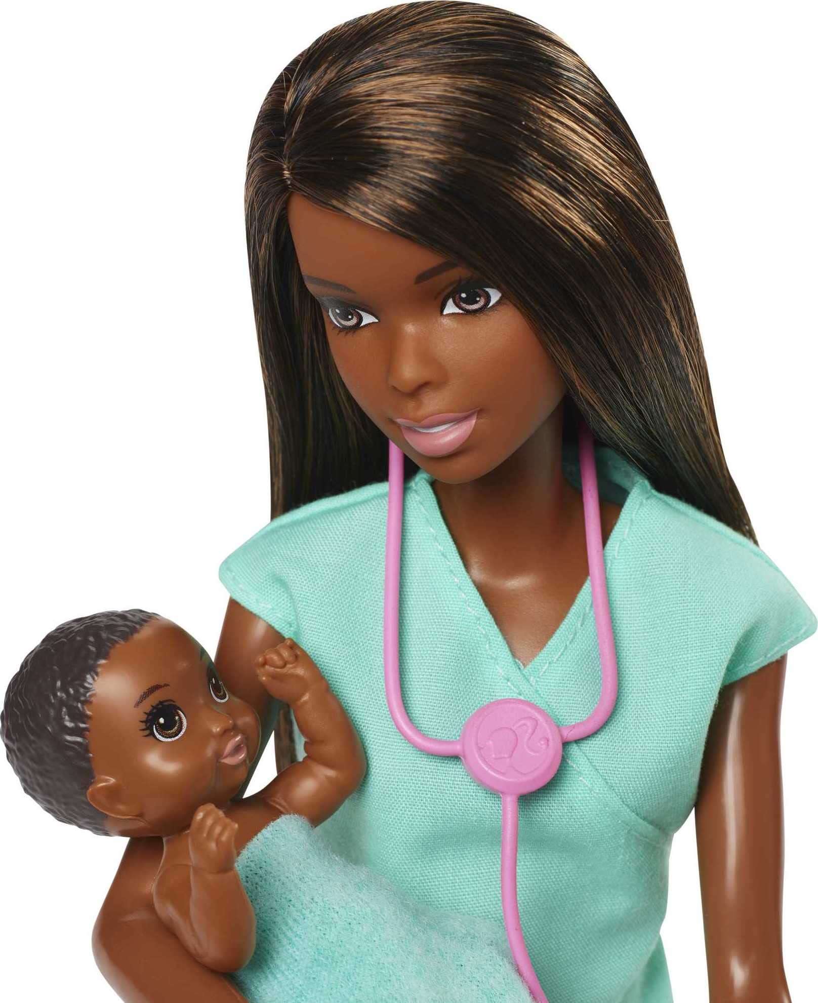 Barbie Careers Playset, Baby Doctor Set with Brunette Fashion Doll, 2 Baby Dolls, Furniture & Accessories 3