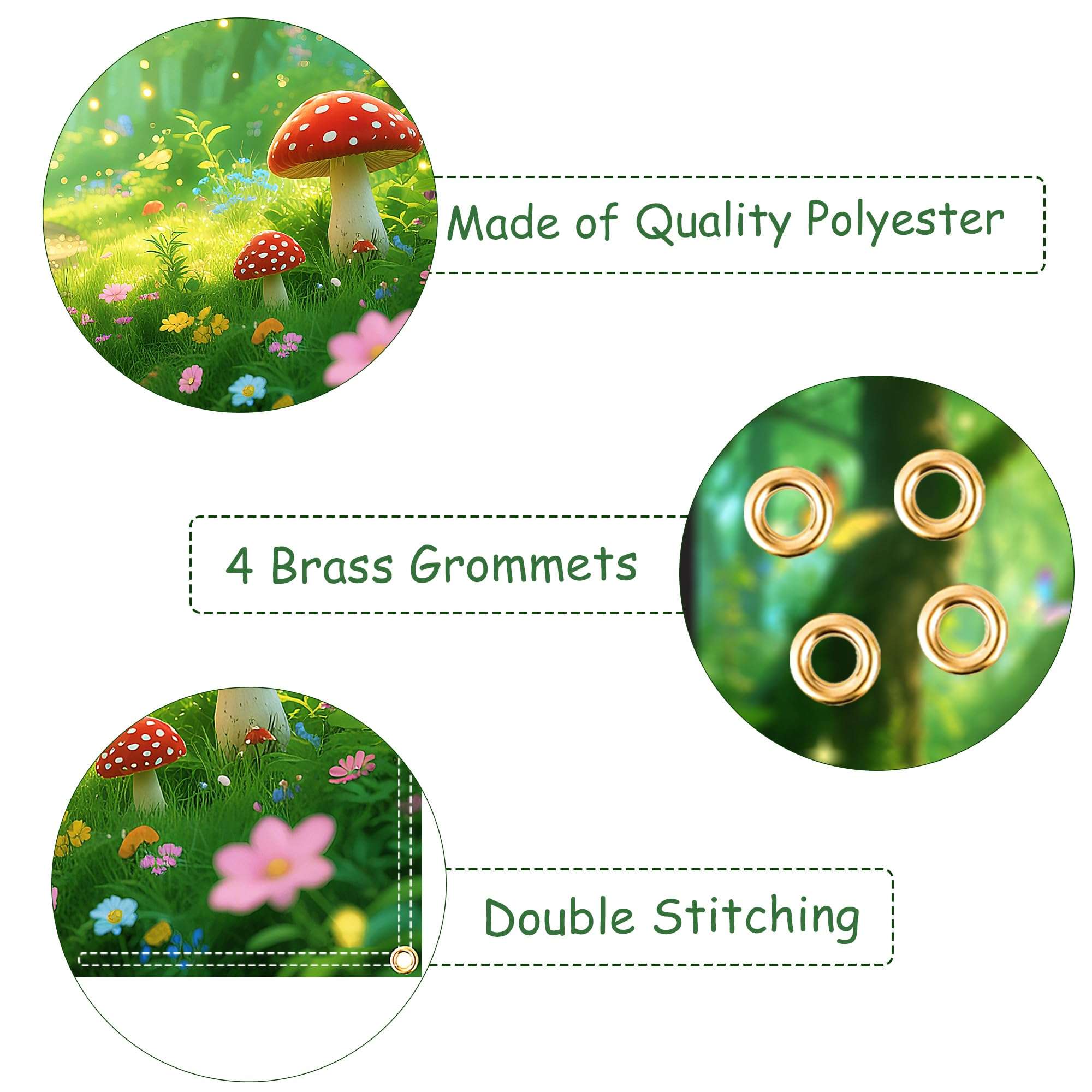 7x5FT Enchanted Forest Backdrop with 19.68FT Ribbon - Magic Fairy Garden Photography Background for Party, Birthday Decor, Spring Photo Booth Props 4