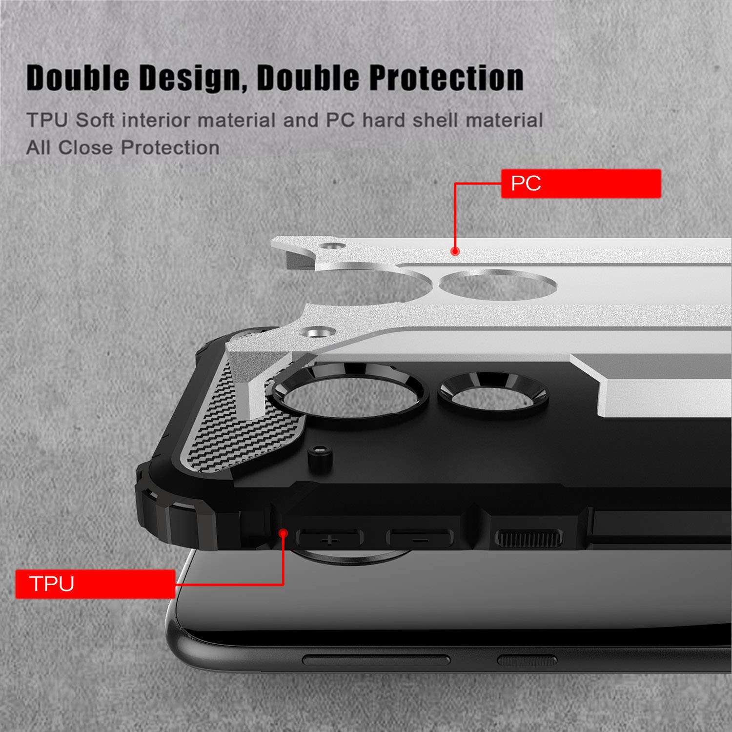 Designed for Motorola Moto G7 Play Case Heavy Duty Hybrid Dual Layer Shockproof Protective Cover (Rose Gold) 2