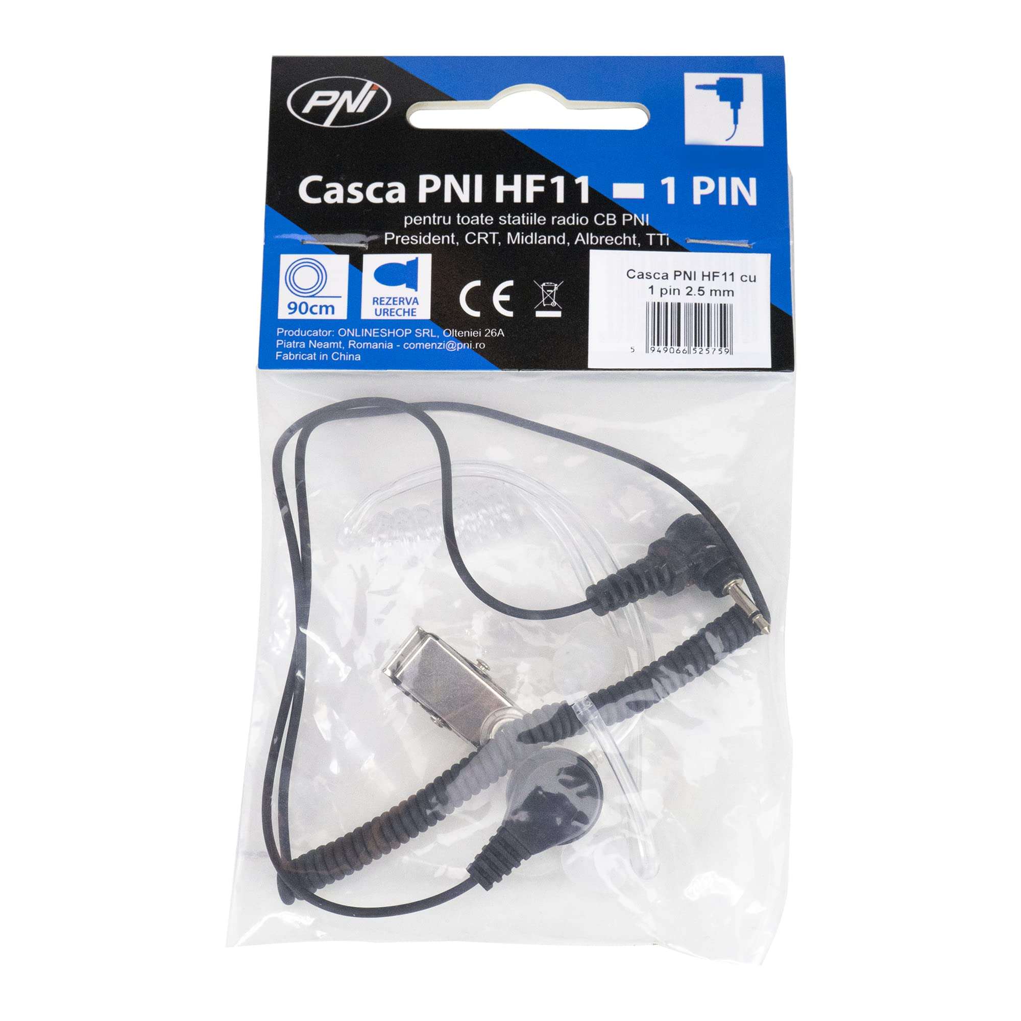 PNI HF11 Headphone with 1 pin 2.5 mm, Acoustic Tube, for All CB Radio 1
