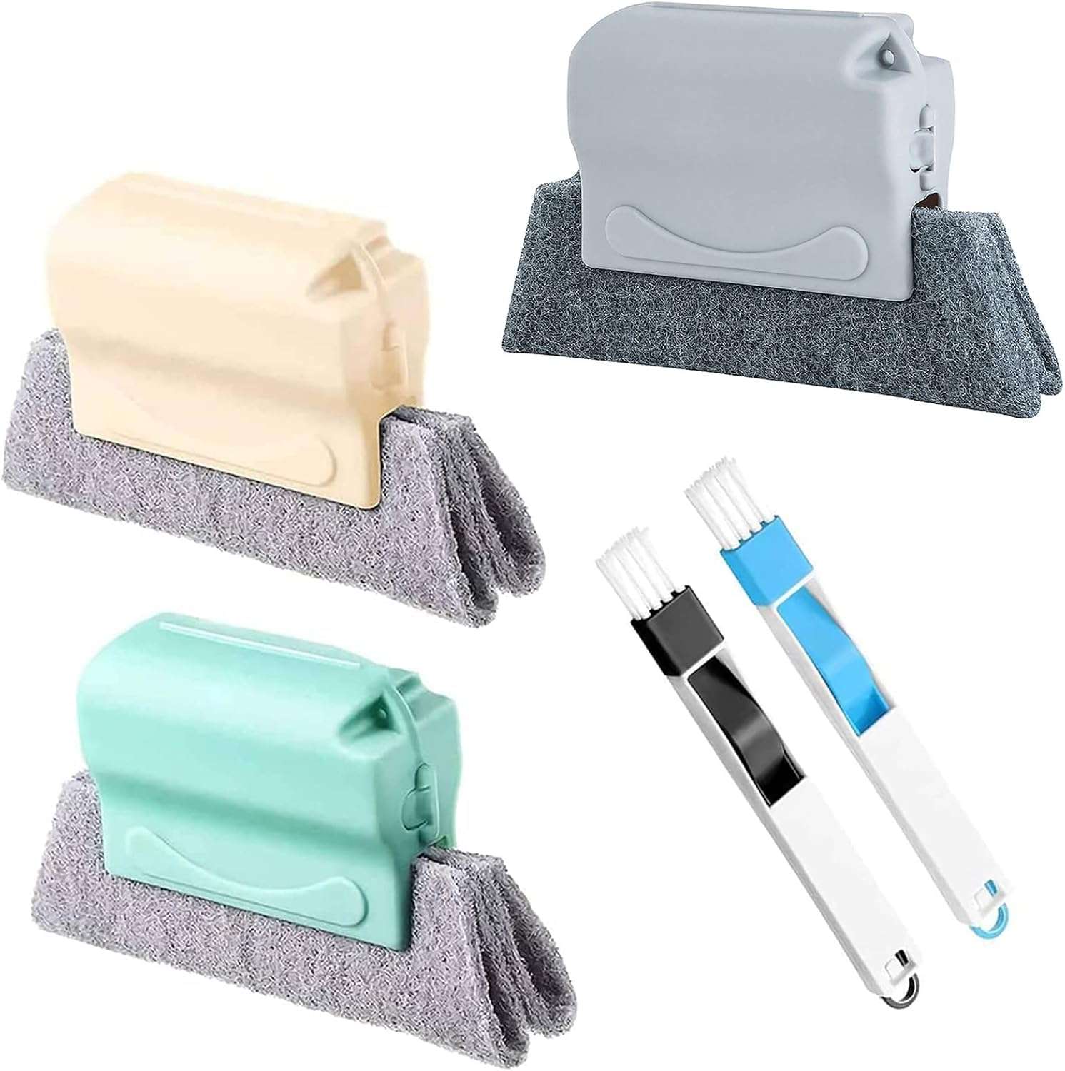 Kotinax Plastic Window Groove Frame Cleaning Brush, Hand-held Window Slot Cleaner Tools, and Magic Window Cleaning Brush, Quickly Clean All Window Slides and Gaps (2)