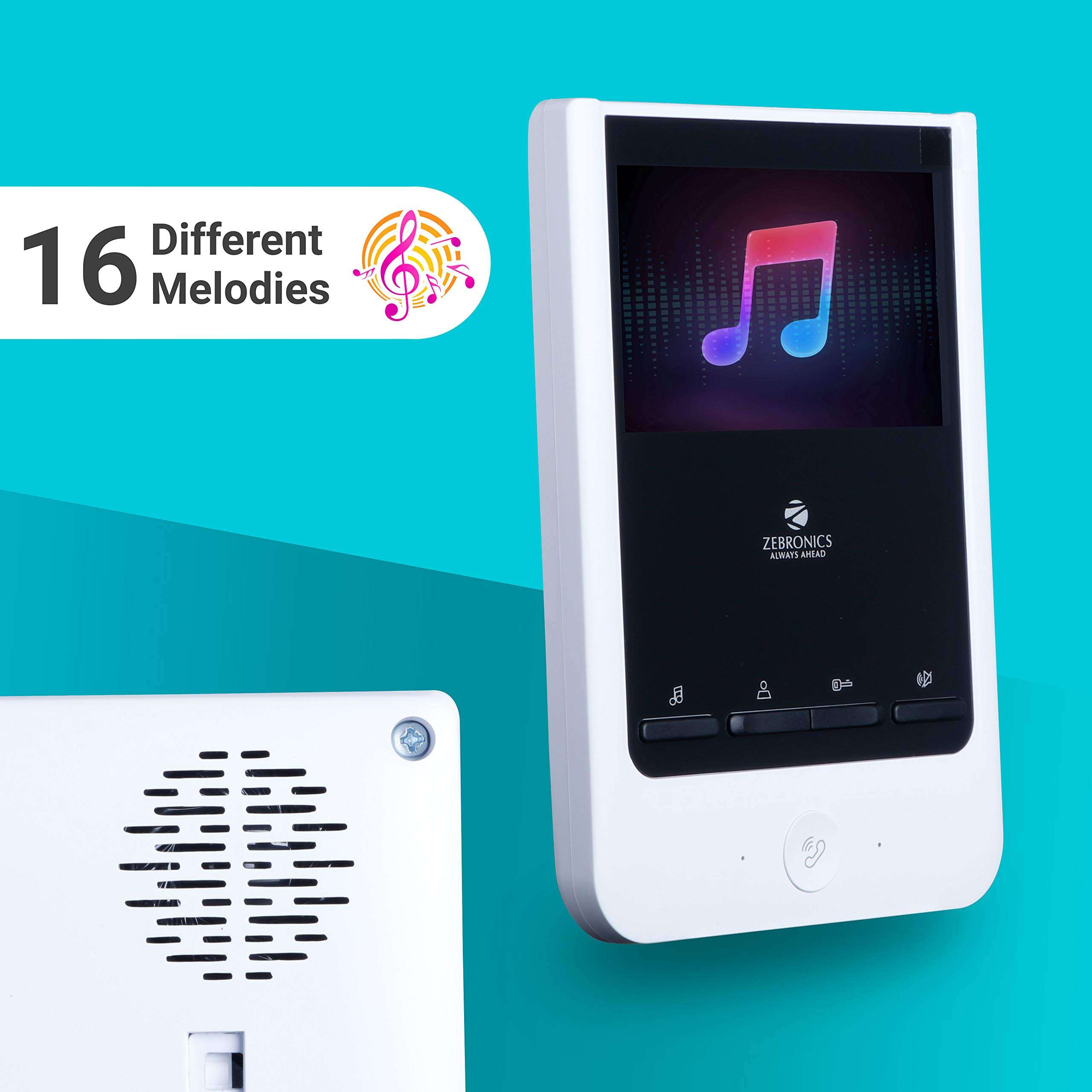 ZEBRONICS Video Door Phone with 4 inch Screen, White 4