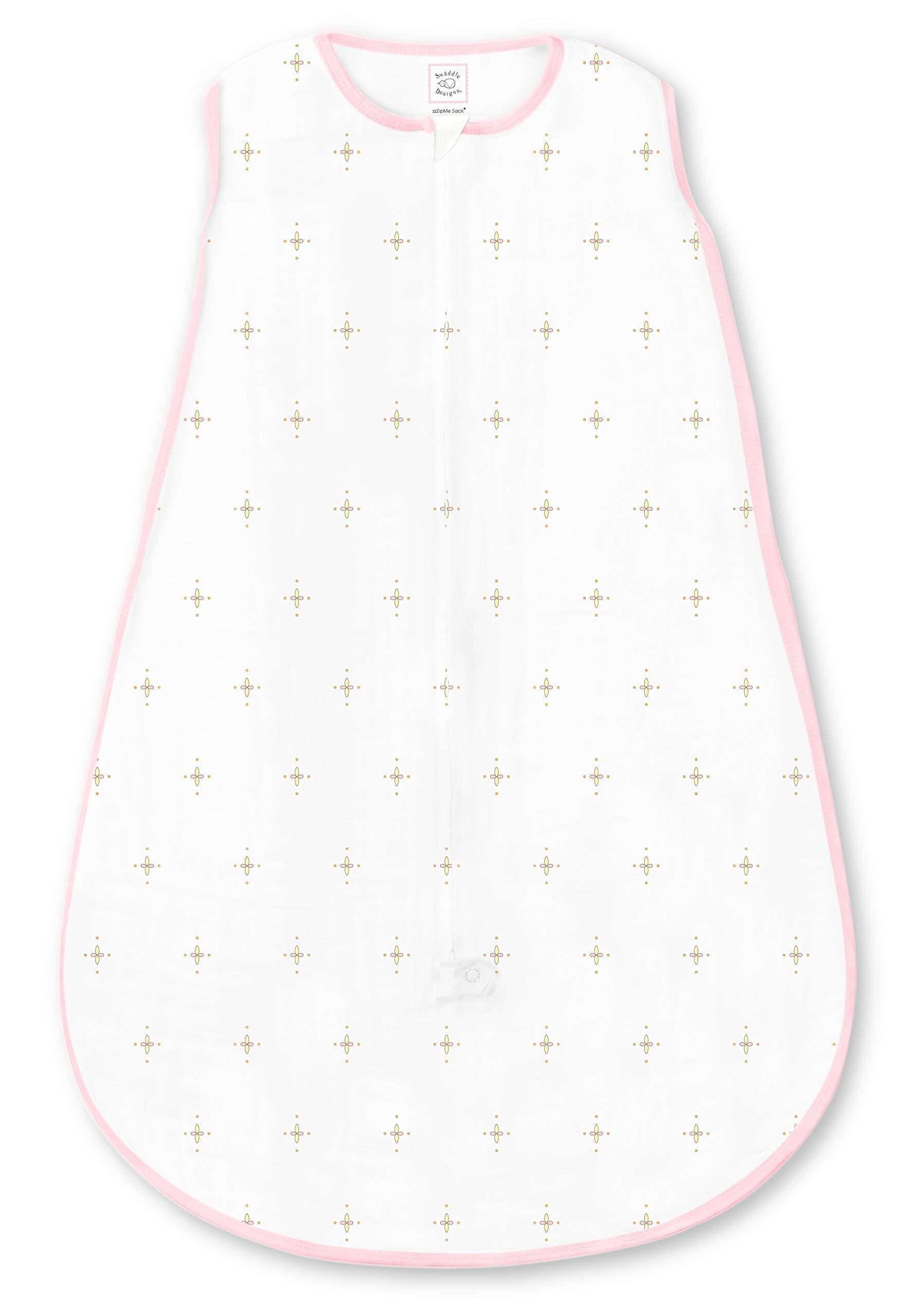 SwaddleDesigns Cotton Sleeping Sack Wearable Blanket with 2-Way Zipper, Bella, Pink (Small 0-6 Months) 1