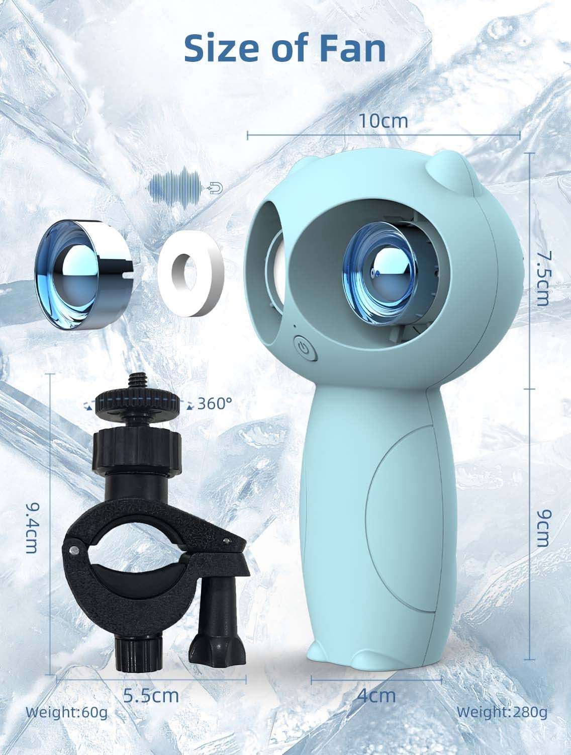 KENSUKA Stroller Fan with Aromatherapy, 360° Adjustable Detachable Universal Clip Fan,6000mAh USB Rechargeable Battery, 3 Wind Speeds, Ideal for Baby Strollers 5