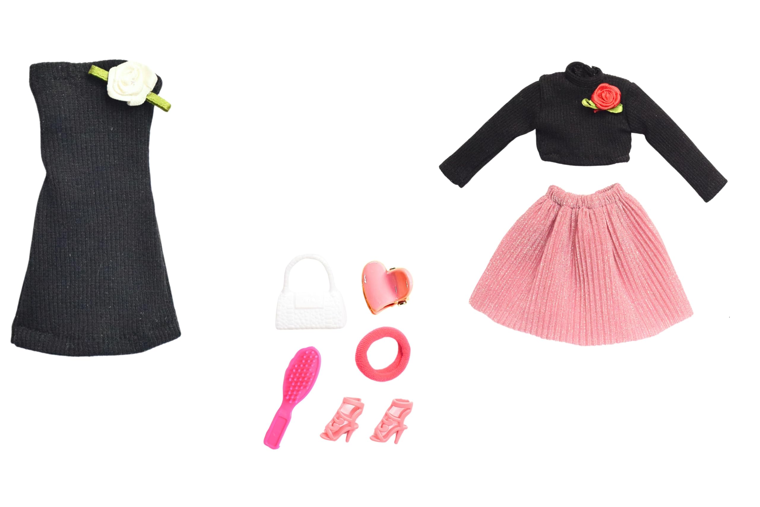 El Figo Doll Dresses and Accessories Set / 3 Pc Doll Outfits with Accessories (Tailored Dress for 28 c.m - 31 c.m Tall Doll)