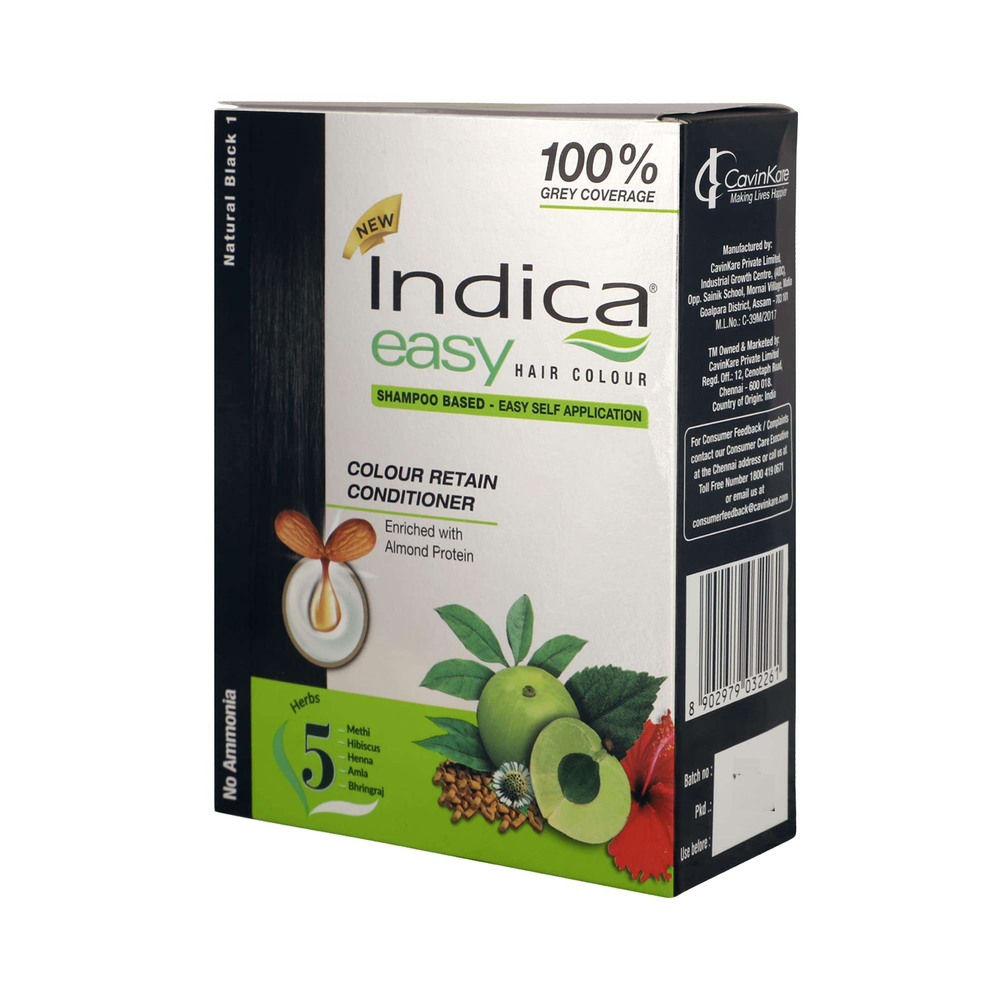 Indica Easy Shampoo Based Hair Colour Black | Pack of 3 1