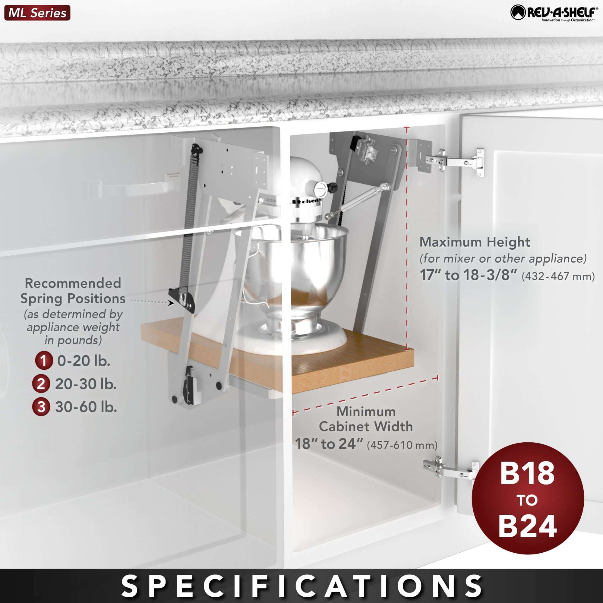 Rev-A-Shelf Heavy-Duty Appliance Lift 5