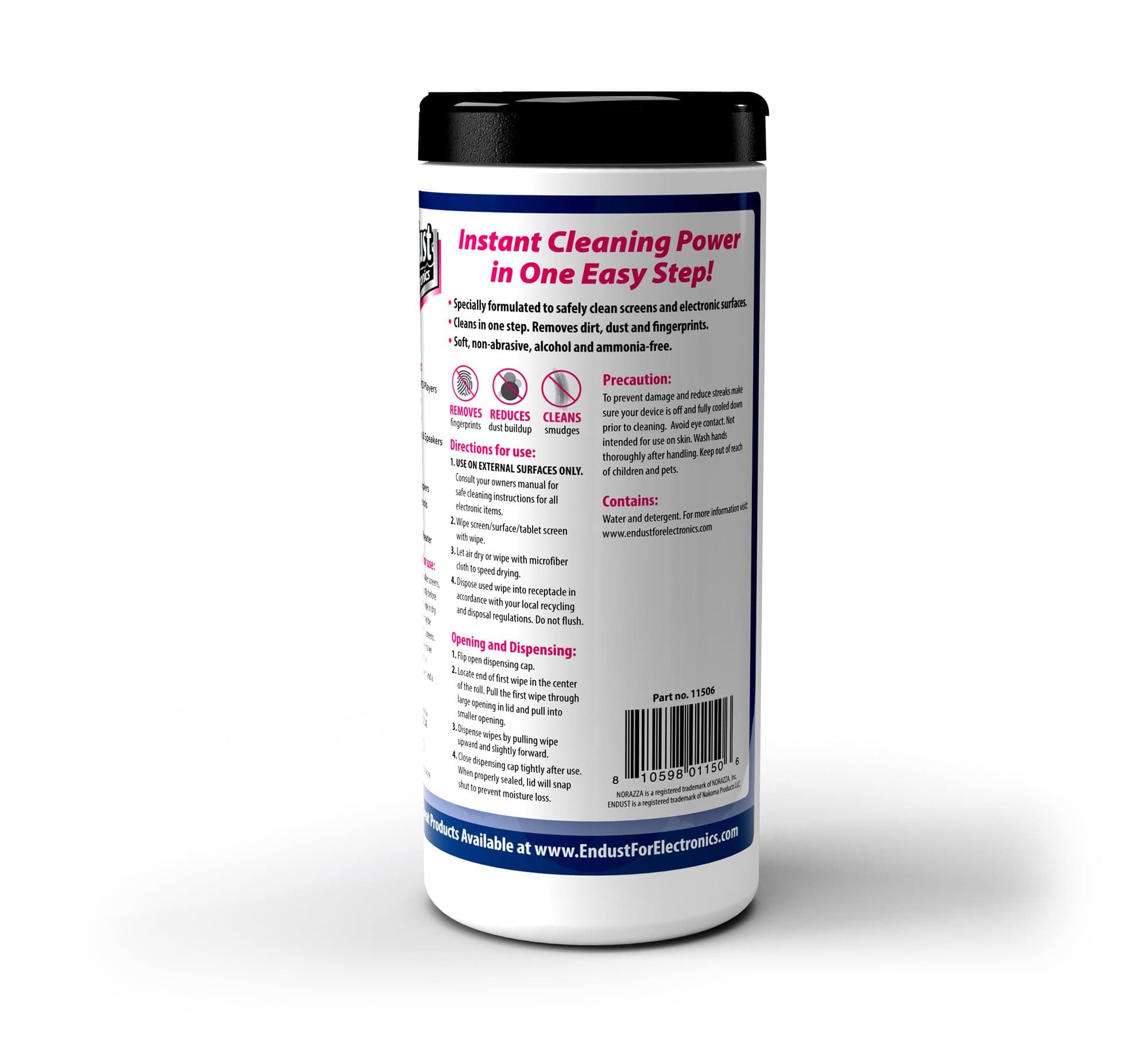 Endust For Electronics; Screen & Surface Cleaning Wipes, For TV, Phone, Computer Monitor, Laptop, Tablet, Pre-Moistened, Alcohol and Ammonia Free, 70 Count, 6 Pack (11506P6) 4