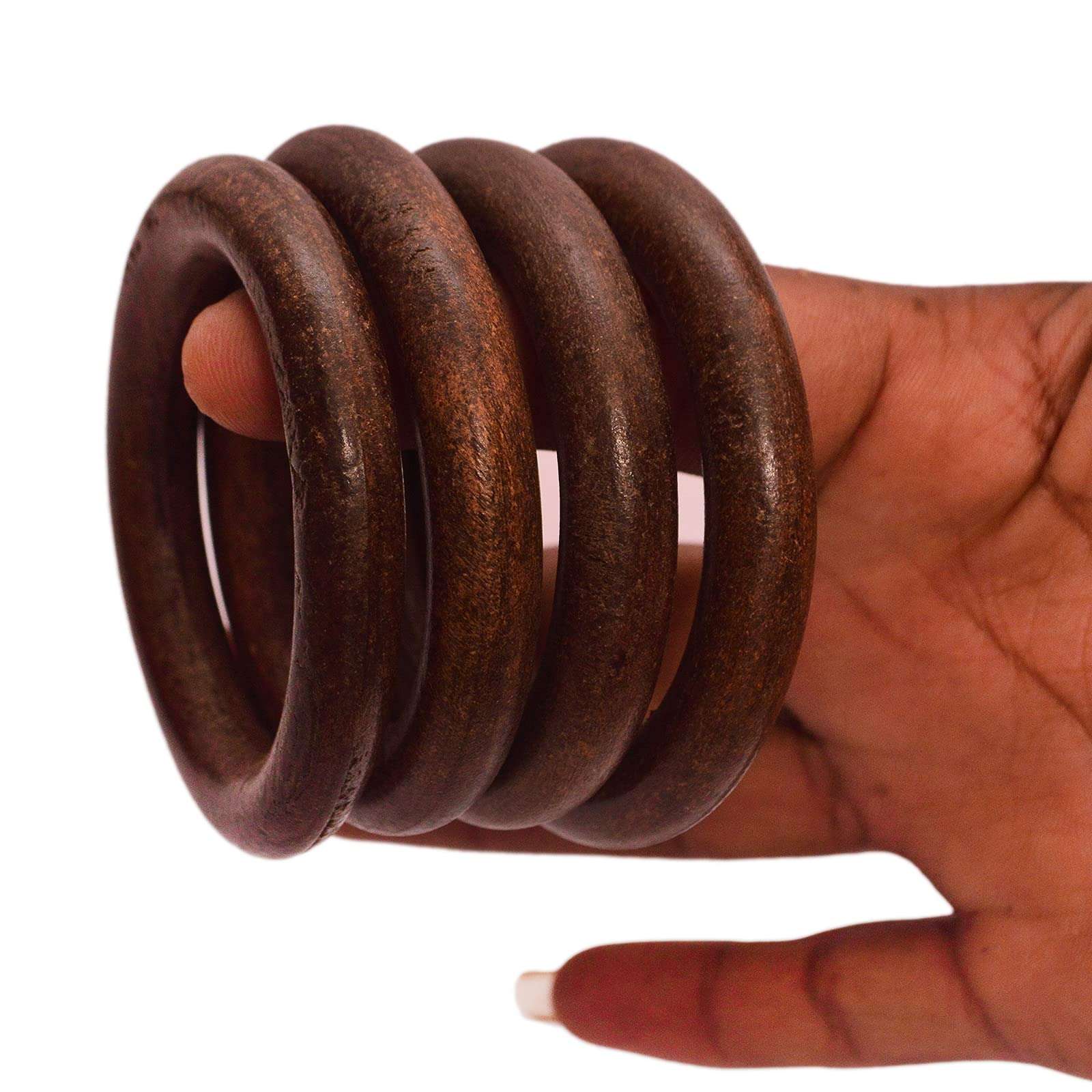 GIFTI SKY Wooden Rings Round 2.5 Inches set of 20 Rings Brown Smooth Unfinished Wood Circles for Art and Crafts, DIY, Pendant Jewelry Making, Macrame, Connectors, Wall Hanging, Door Hanging, Bags, Toran, Bandhanwar, Plant Hanger and Crafts Project 4