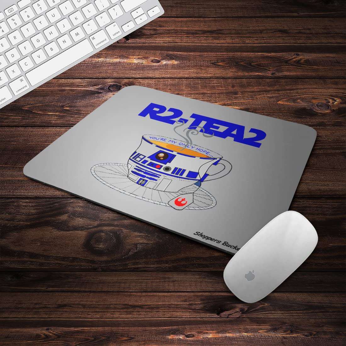 Shoppers Bucket R2 Tea2 Rectangle Anti-Skid Gaming Mouse Pad for Laptops Desktop PC Gaming Wireless Mouse
