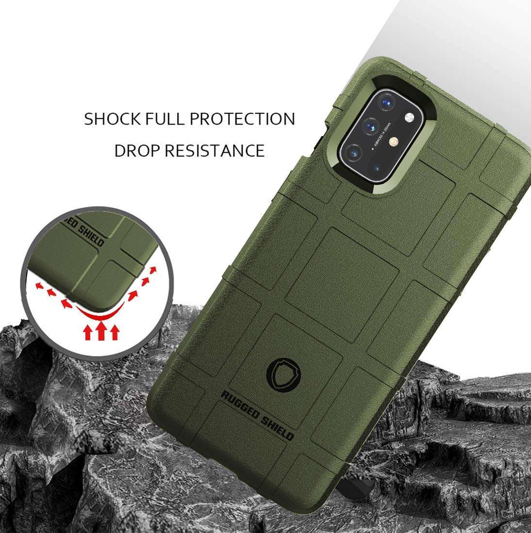 Sucnakp for OnePlus 8T Case OnePlus 8T+ 5G Case One Plus 8T Case 1+8T Case Heavy Duty Shock Absorption Phone Cases Impact Resistant Protective Cover for OnePlus 8T（New Army Green） 5