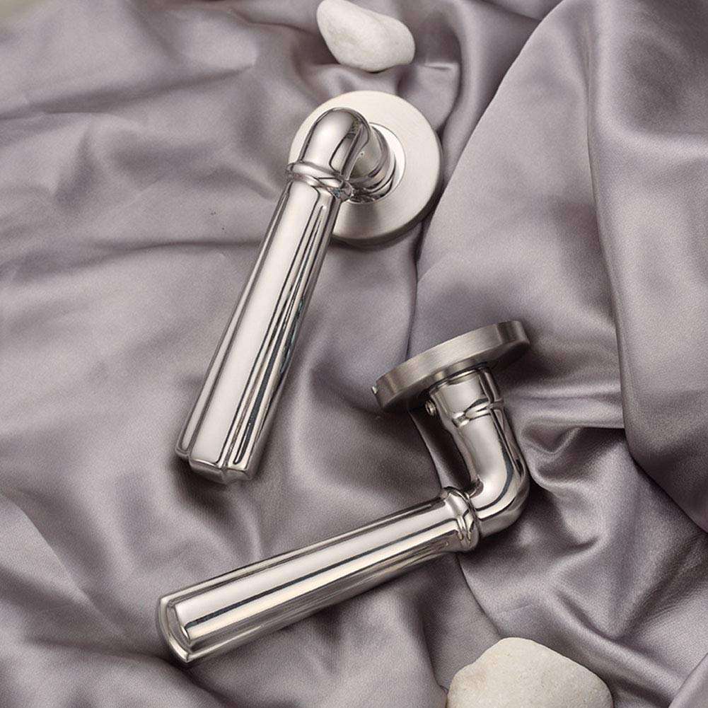 AWSW Door Handle Stainless Steel European Style Room Door Lock Home Interior Solid Wood Door Bedroom Split Lock Door Handle Three-Piece Suit with Handle Lock 2