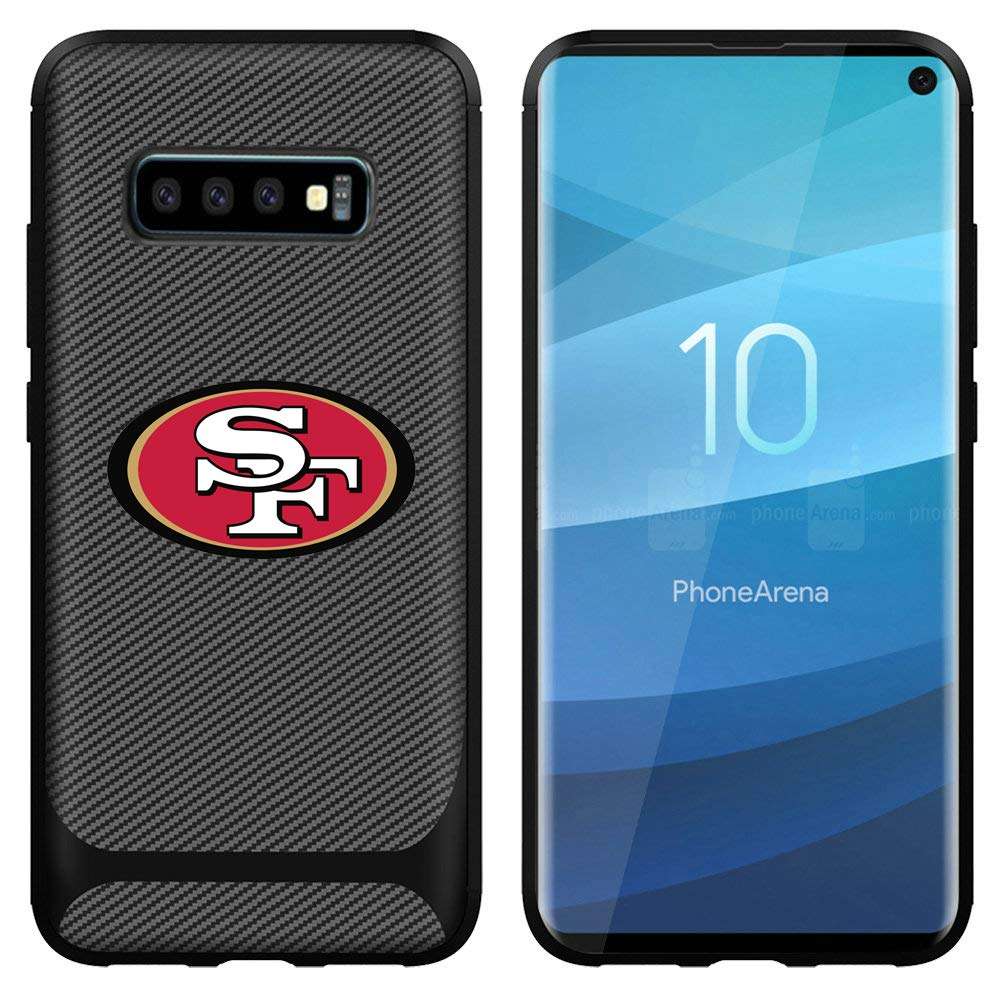 Samsung Galaxy S10 Case 49ers Cover Slim Soft Carbon Fiber Pattern Silicone TPU Protective Durable Snap on Shell for S10 6.1 Inches Black 1