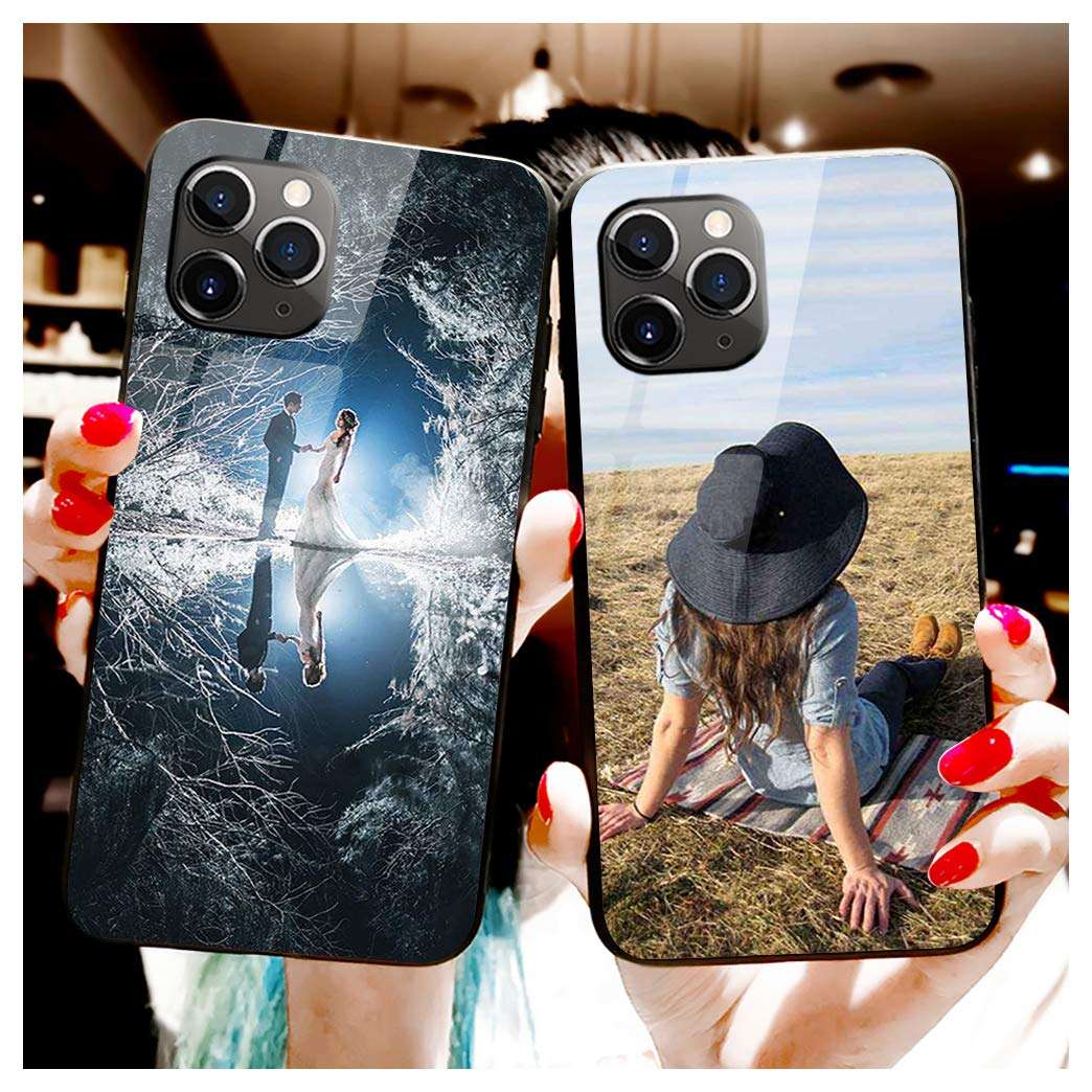 DEPTHLAN Custom Phone Case for iPhone 12 Pro Max Glass Case, Anti-Scratch Soft Protective TPU Bumper Personalized Photo Make Your Own Picture Customized Cases 2