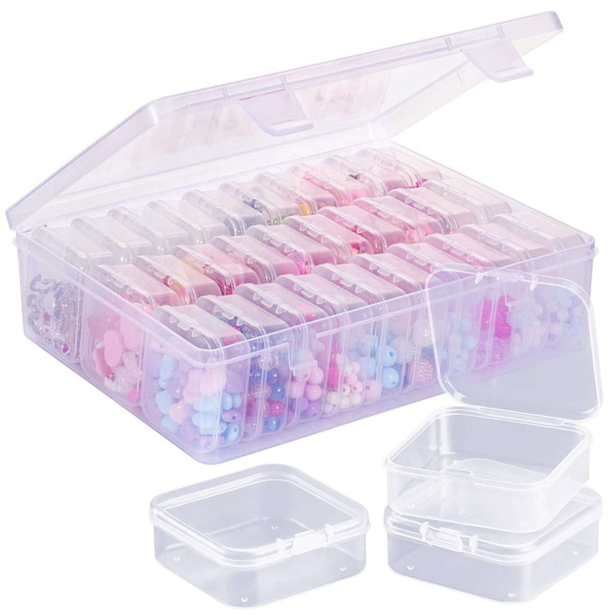 Aryamurti Clear Plastic Craft Organizer Box Set, 30 Small Inner Compartments with Large Outer Container, 22.5 x 17 x 6 cm Storage Case for Beads, Jewelry Making, DIY Supplies 1