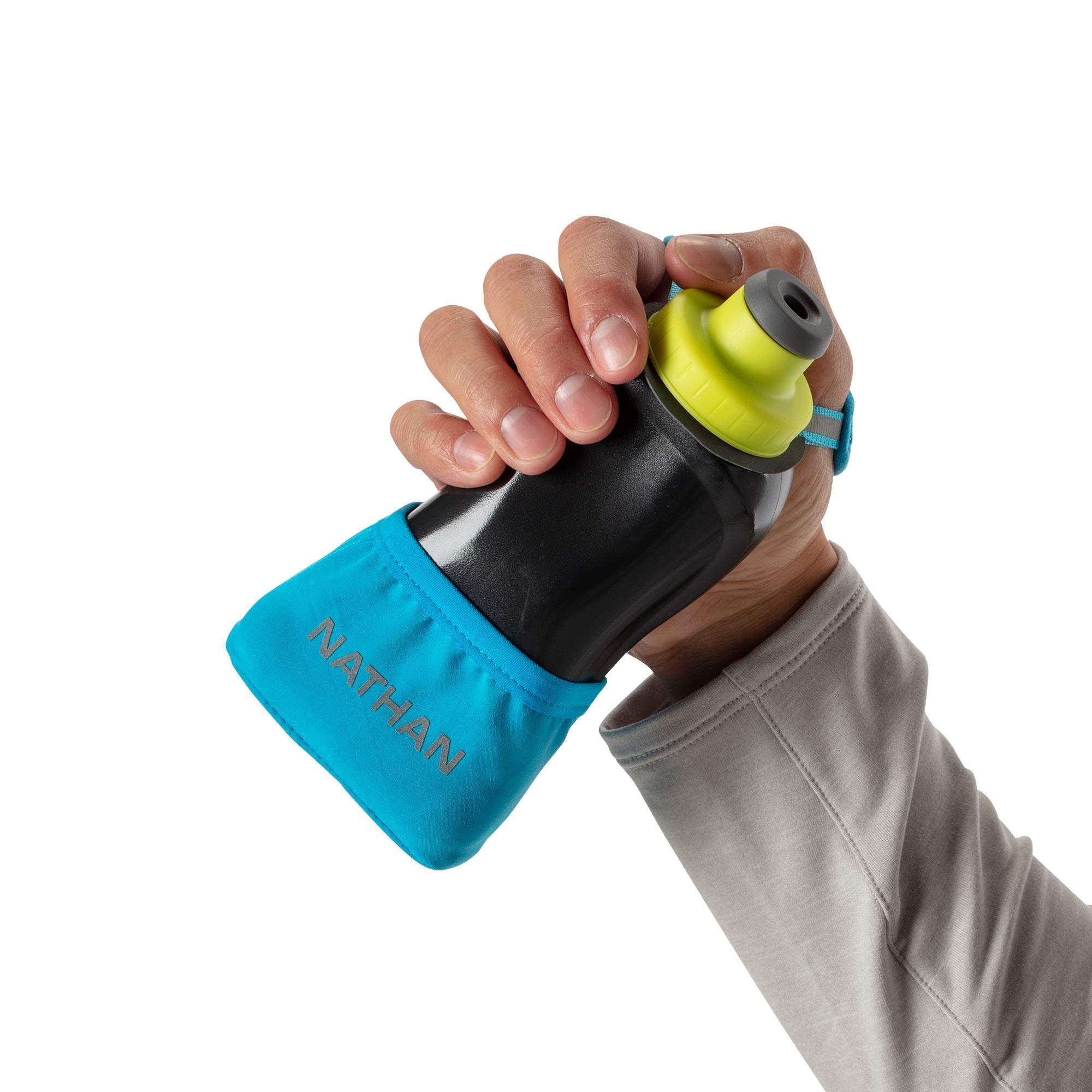 Nathan Running Handheld Water Bottle Adjustable No-Grip Quick Squeeze Lite Hand Strap. Reflective Hydration 4