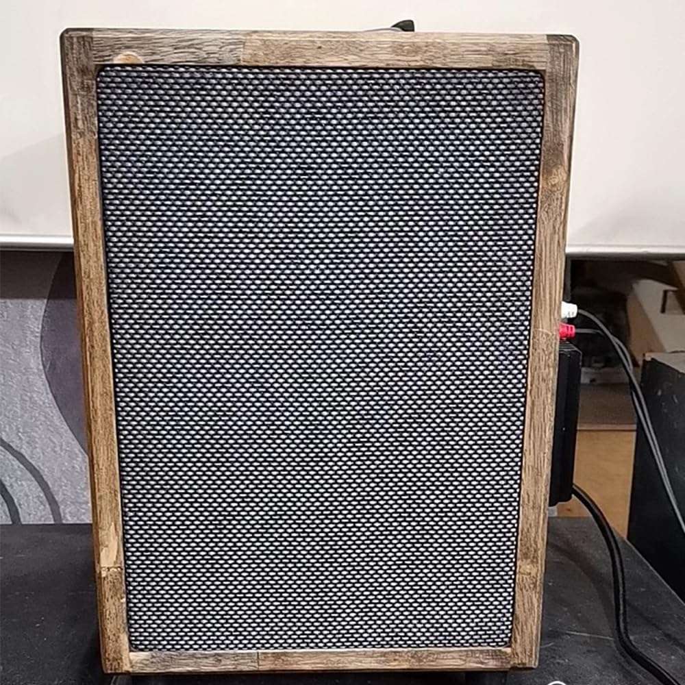 Flushbay Speaker Grill Cloth Speaker Fabric Protective Dustproof Mesh Cloth Stereo Fabric Replacement for Home Stage Speakers, Media Cabinet, KTV Box (Black-Grey) 4