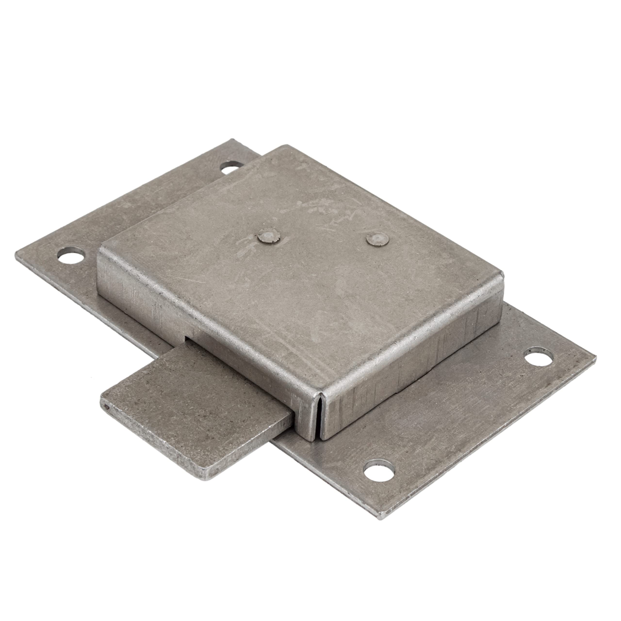 Heavy Steel Flush Mount Wardrobe or Cabinet Door Lock with Key - 2 1/8" Wide x 3 1/2" High - Vintage Lock and Key for Furniture Doors and Drawers | SL5-S 4