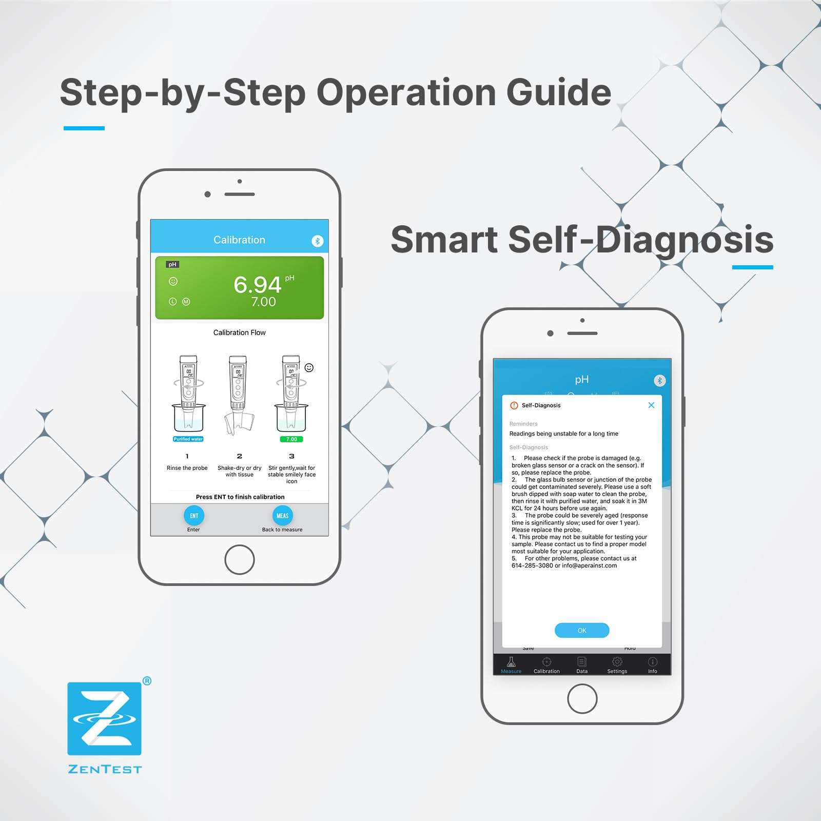 Apera Instruments PH60Z-HF Smart Handheld pH Meter Tester Kit with LabSen 835 ATC pH Electrode for Lab-Grade pH Measurement in Liquids Containing Strong Acid or Hydrofluoric Acid 3