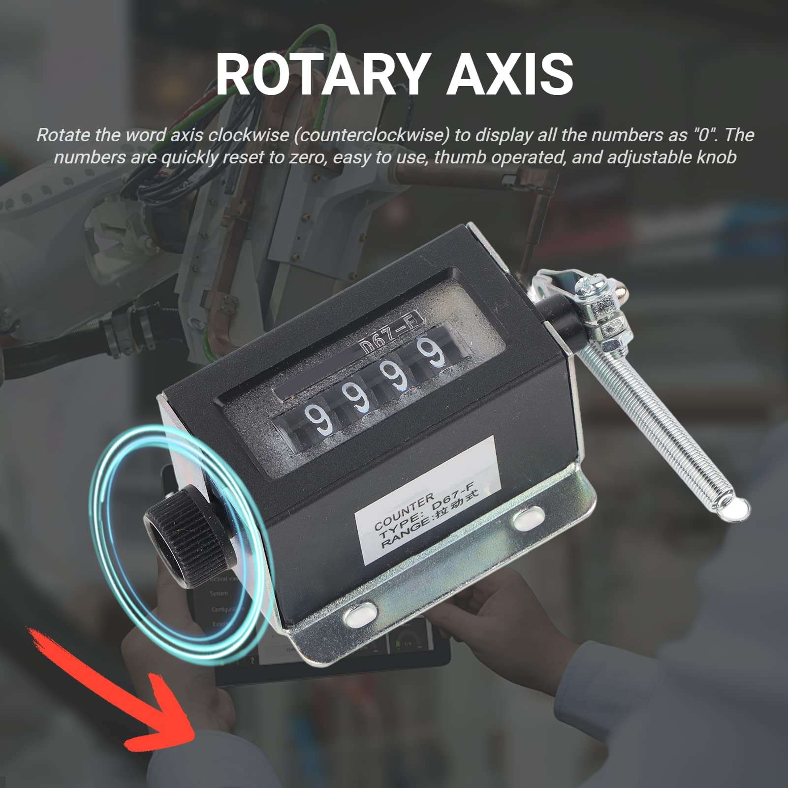 5 Digit Mechanical Counter, 0-99999 Resettable Manual Hand Pull Stroke Tally Counter, Professional Mechanical Arithmometer Counter for Textiles Machinery Winding Hill 3