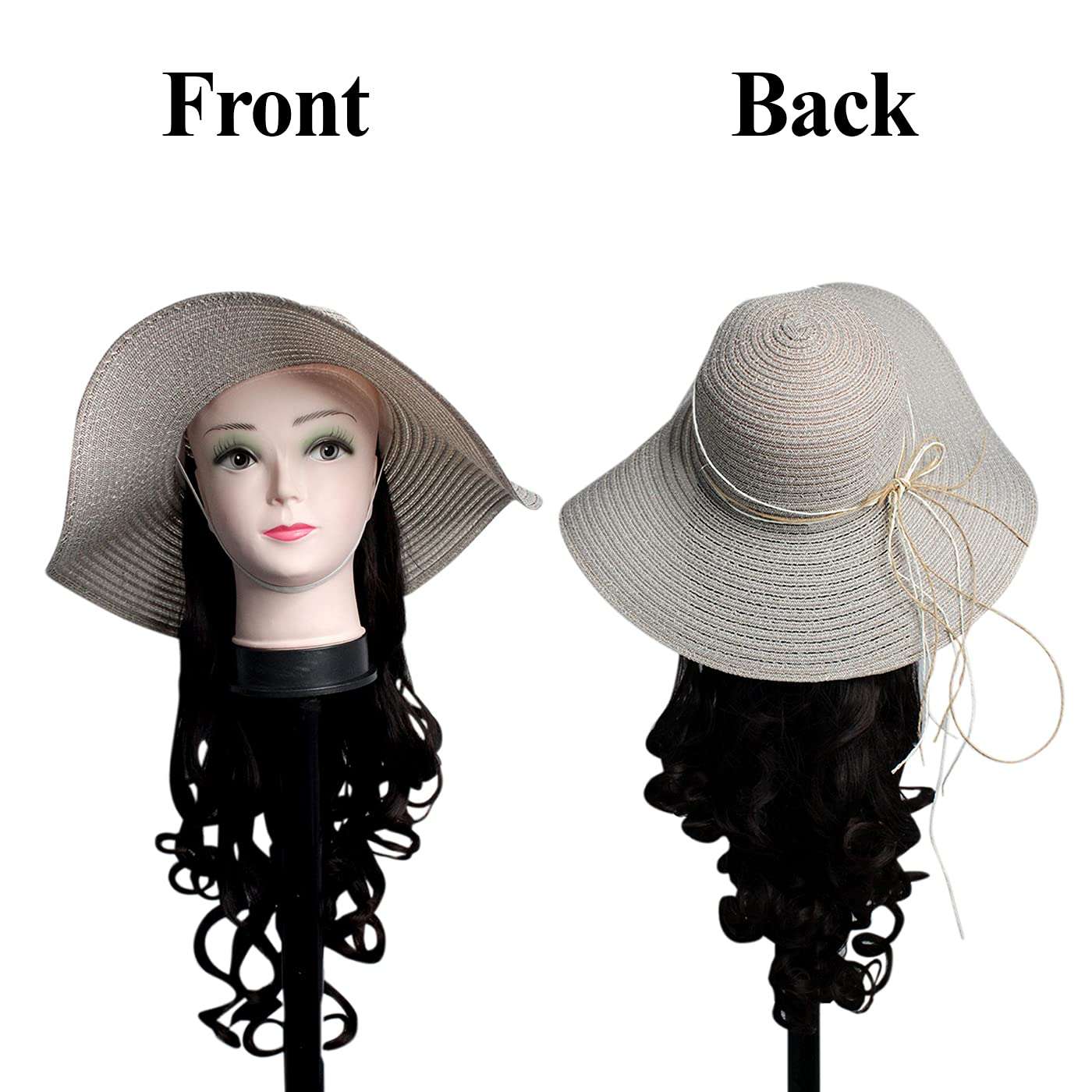 MAJIK Fedora Hat Attached Curly Hair Extension for Women and Girls (Black) 5