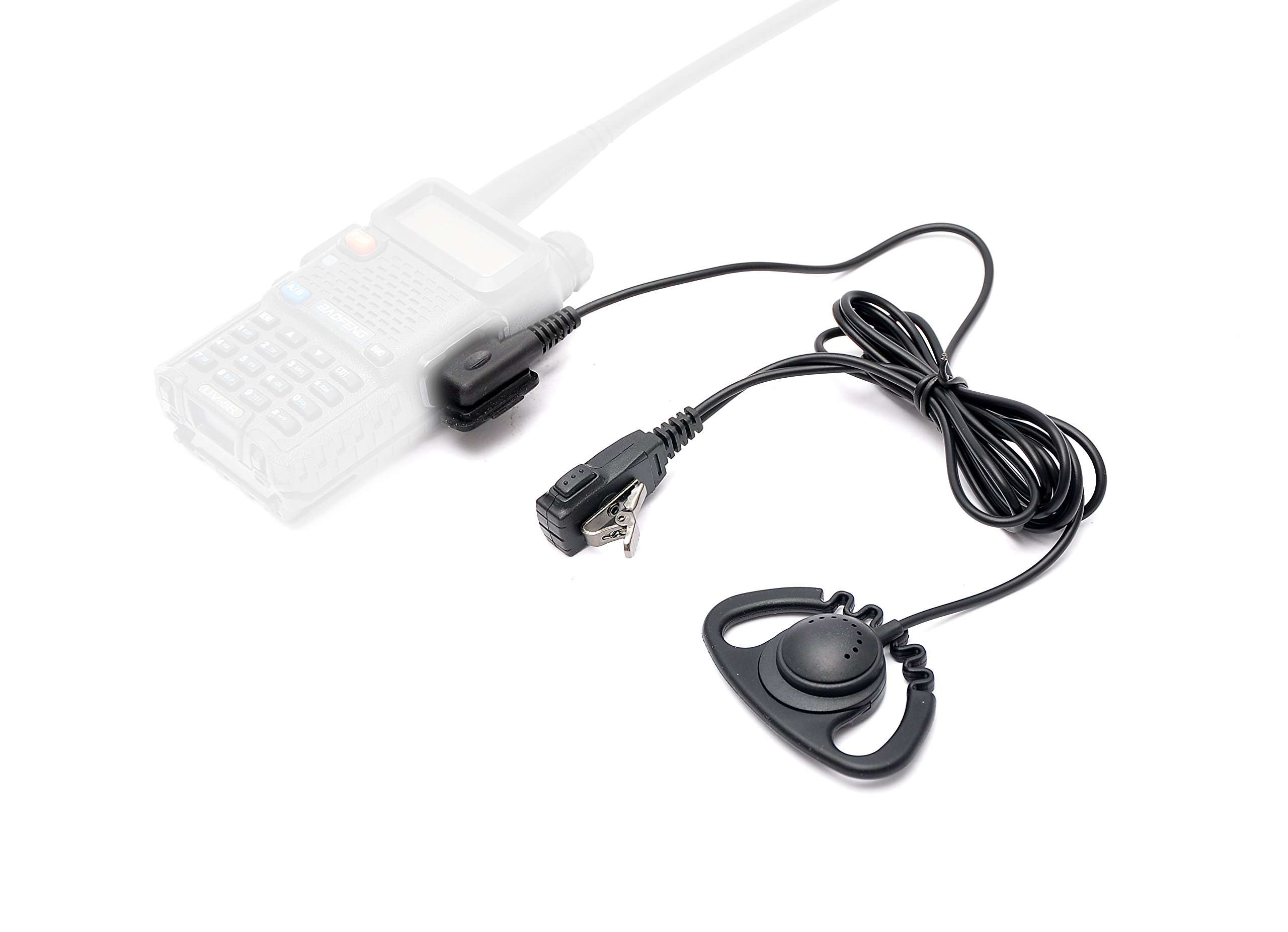 Heyrtz Two-Way Radio Earpiece Headset with PTT Mic Comfort Fit for Long Wear Clear Sound Baofeng Walkie Talkie UV 5R 3R Plus B5 B6 89 BF 666 777 888S 6