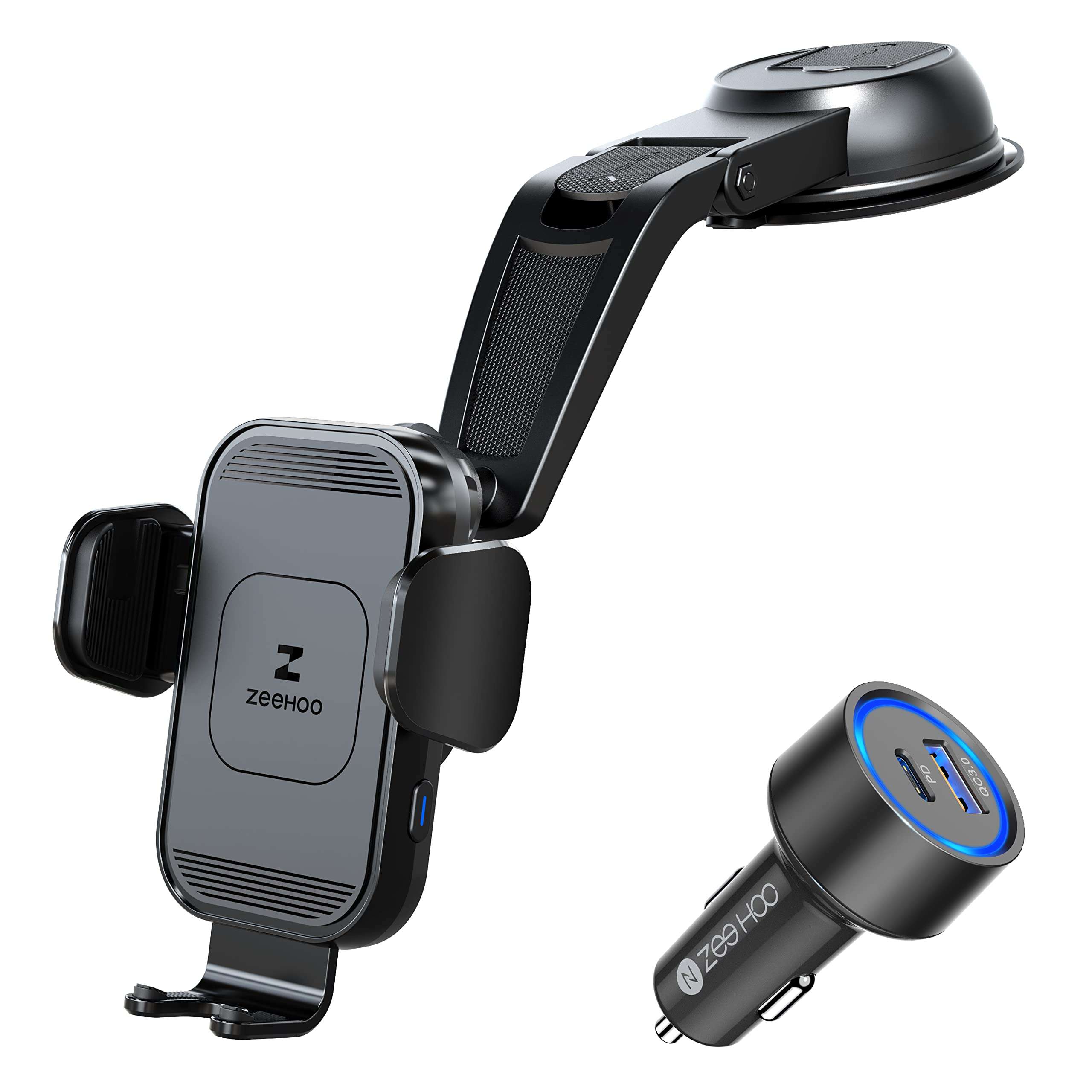 ZeeHoo 15W Wireless Car Charger + QC 3.0 Car Charger Adapter 45W