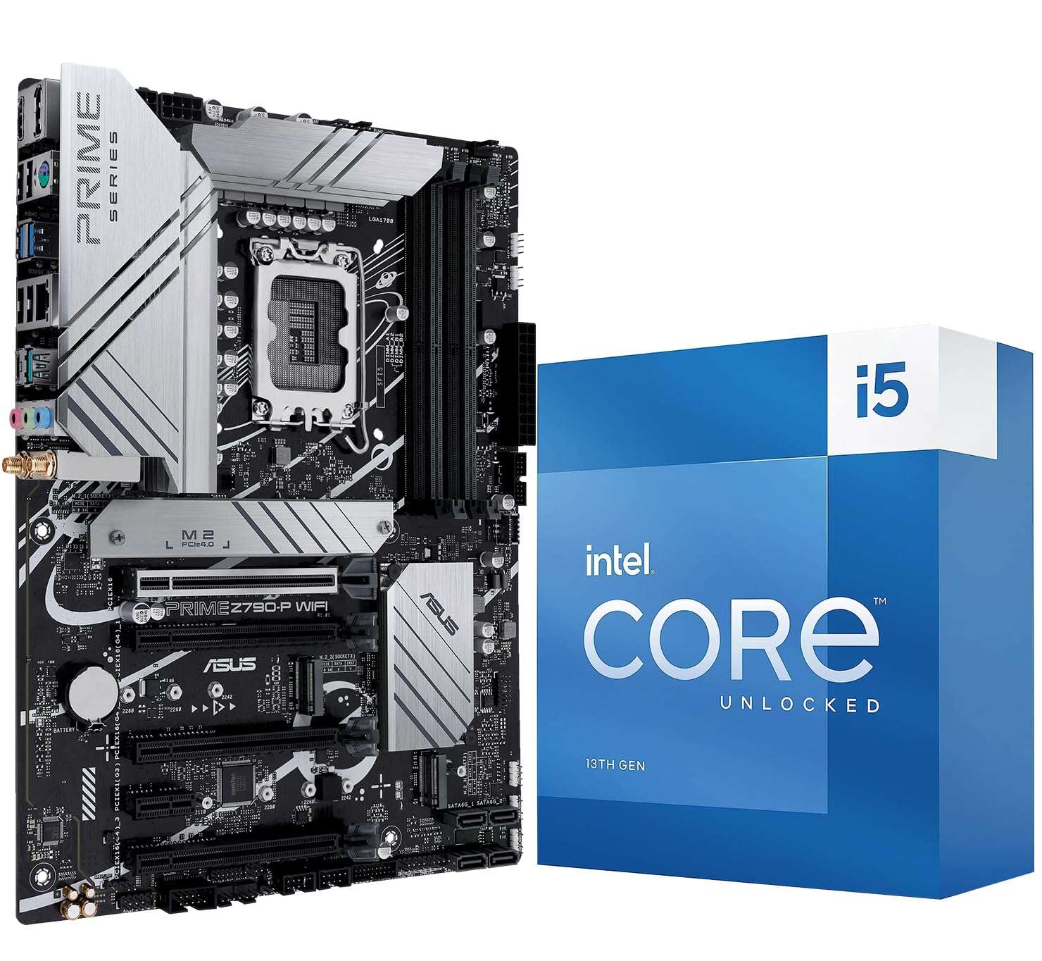 Micro Center Intel Core i5-13600K 14 (6P+8E) Cores up to 5.3 GHz Unlocked Desktop Processor with Integrated Intel UHD Graphics 770 Bundle with ASUS Prime Z790-P WiFi DDR5 ATX Gaming Motherboard 1