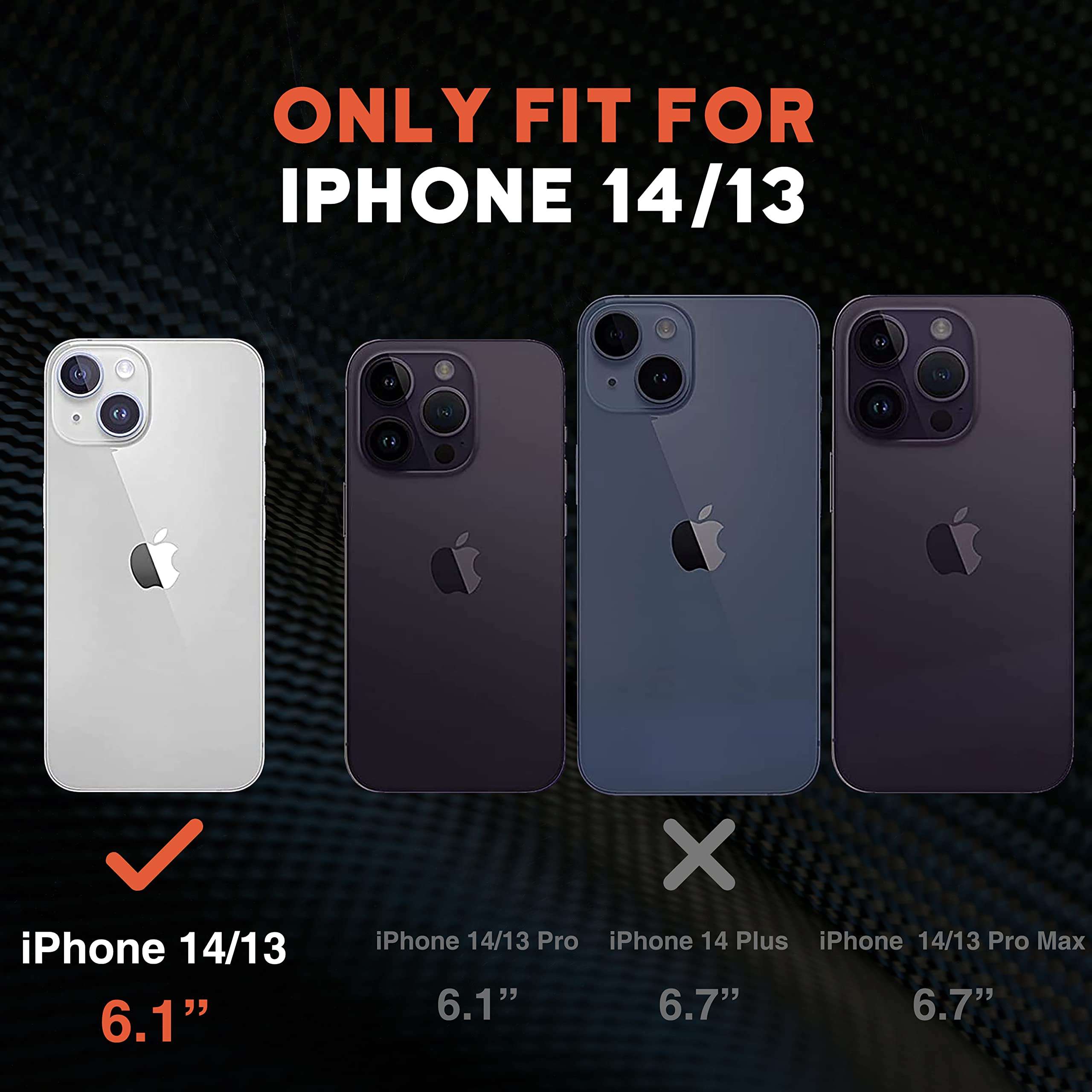 NTG Military Shockproof iPhone 14 Case, iPhone 13 Case [2 Layer Structure Protection] [Military Grade Anti-Drop] Hard Slim iPhone 14/13 Phone Case,Shockproof Protective Phone Case for iPhone 14/13 6