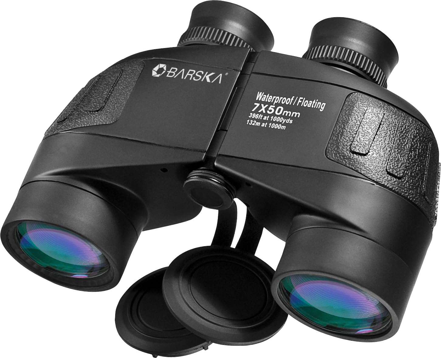 BARSKA 7x50 WP Battalion Floating Binoculars with Internal Rangefinder , Black 1