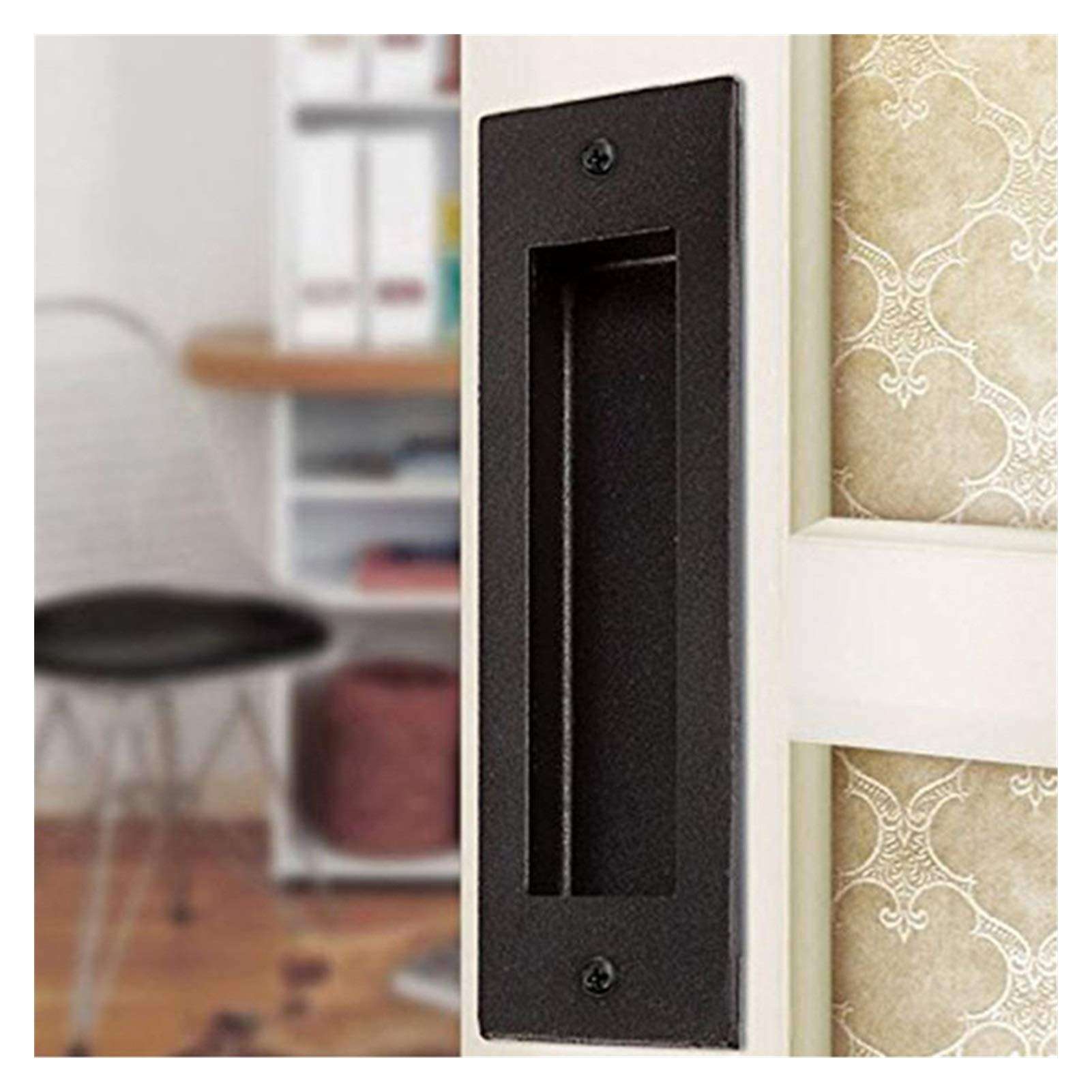 KJBGS Door Handle Sliding Barn Gate Flush Pull Accessories Hardware Rustproof Door Handle Easy Install Embedded Square Matte Home Frosted Finger Home Hardware Accessories Door Hardware 4