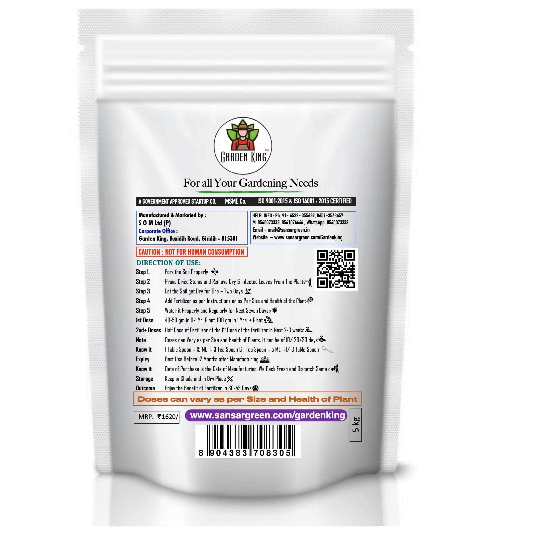 Sansar Agro® All fruits Food, Essential Organic Fertilizer for fruit Plants, Double Filtered with All Required Nutrients and Active Micro-Organism for heavy flowering (5 kg) 3