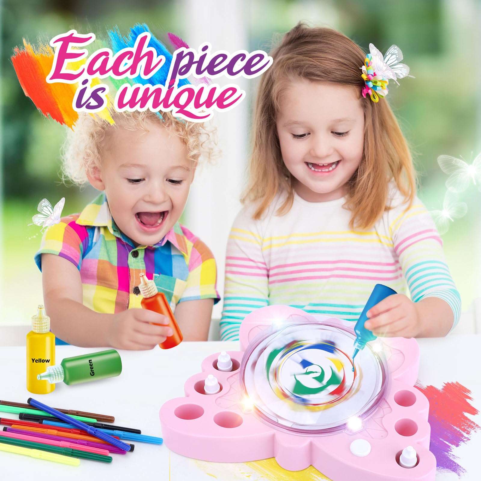 Paint Spin Art Machine Kit for Girls & Boys, Arts & Crafts for Kids, Art Drawing Supplies, Painting Kits,Ideal Gift for 4 5 6 7 8-12 Years Old 5