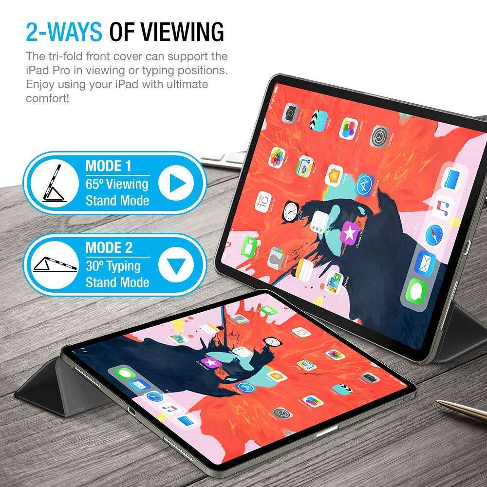 Original Case for iPad Pro 12.9 inch 2018 3rd Generation A1876/A1895/A2014/A1983 Ultra Slim Fit Hard Cover Pencill Compatible.Auto Wake/Sleep - Black 6