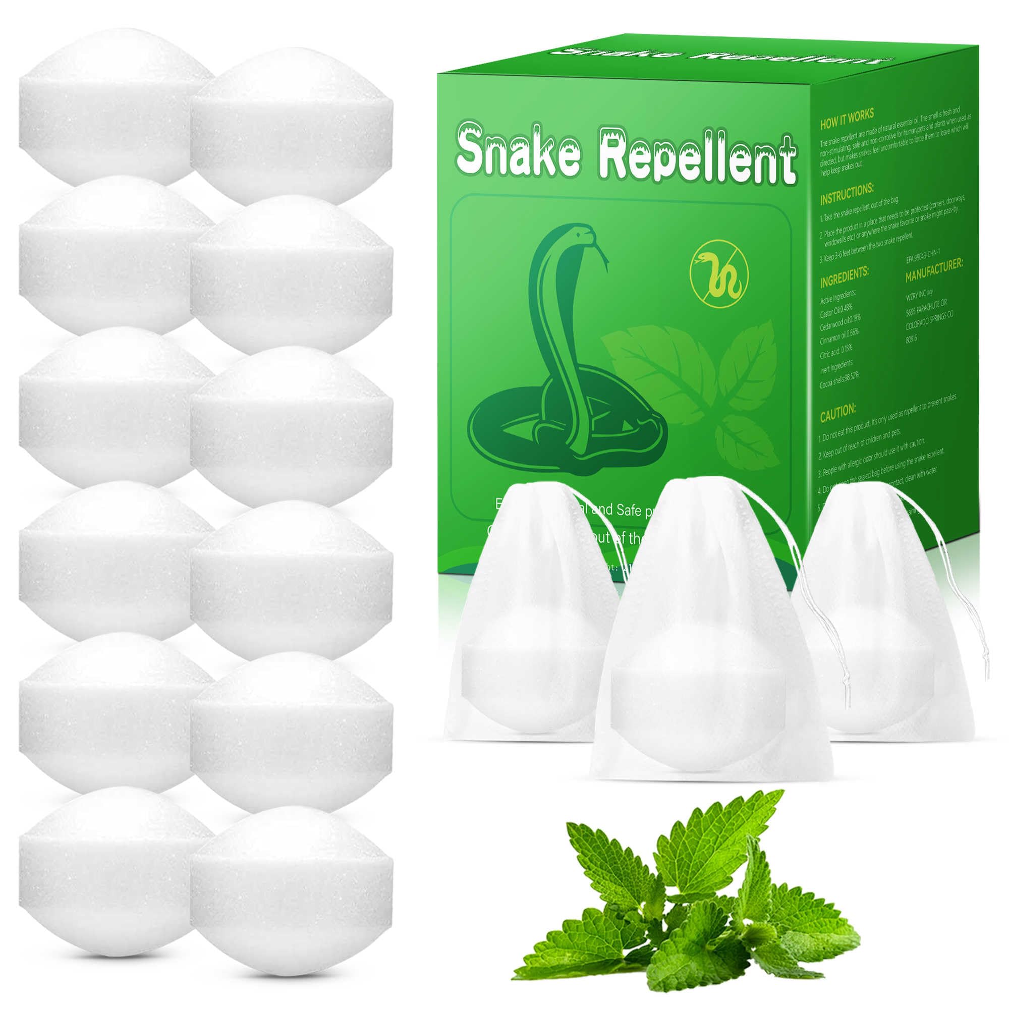 12 Pcs Snake Repellent for Yard, Snake Repellent Balls for Outdoor Camping Fishing, Keep Snakes Lizards Away from Yard, Garden, Lawn, Garage, Human & Pet Safe