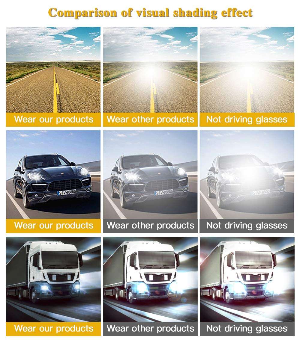 AKSDESY Night Driving Glasses, Anti Glare Night Vision Glasses for Men or Women 6