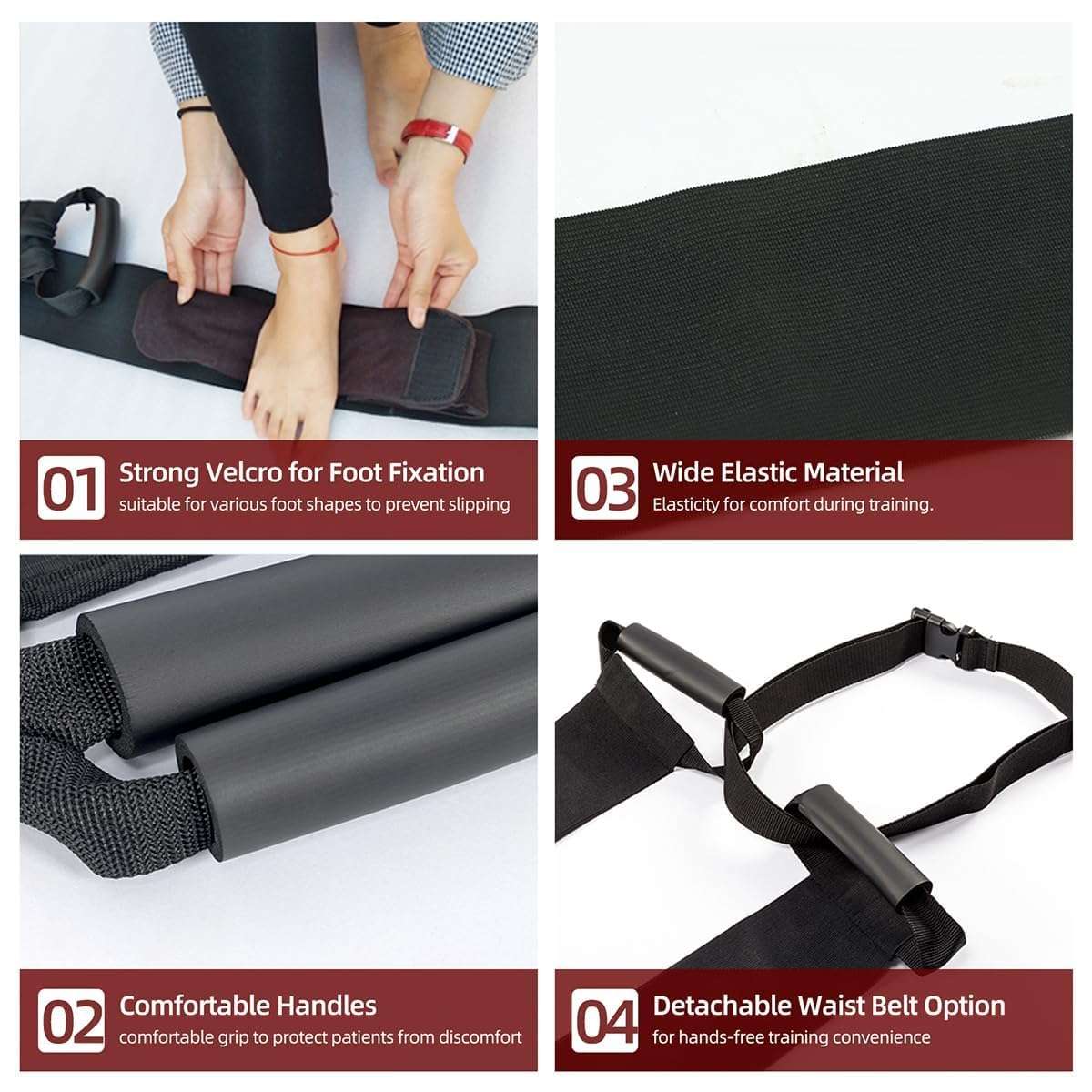 Leg Lifter Strap & Stretching Aid for Stroke Recovery, Hands-Free Physical Therapy Band for Elderly & Bedridden, Leg Rehabilitation Equipment for Knee/Hip Surgery & Foot Drop (1 Foot+ Waist Belt) 6