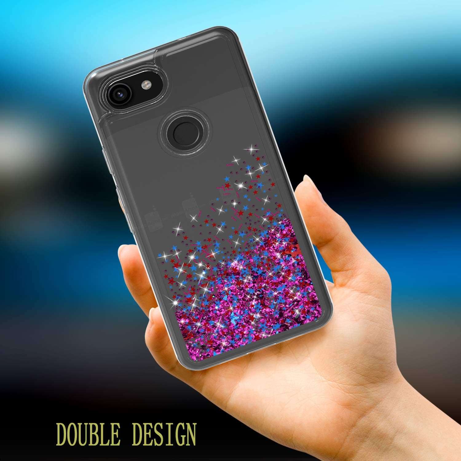 Pixel 3a XL Case,Google Pixel 3a XL Case,Google Pixel 3a XL Phone Case(2019)(Not fit 3a), Ayoo:Teen Girls Women Bling Liquid Luxury Glitter Sparkle Soft TPU+PC Cover for Google Pixel 3a XL-XX Rose Red 6