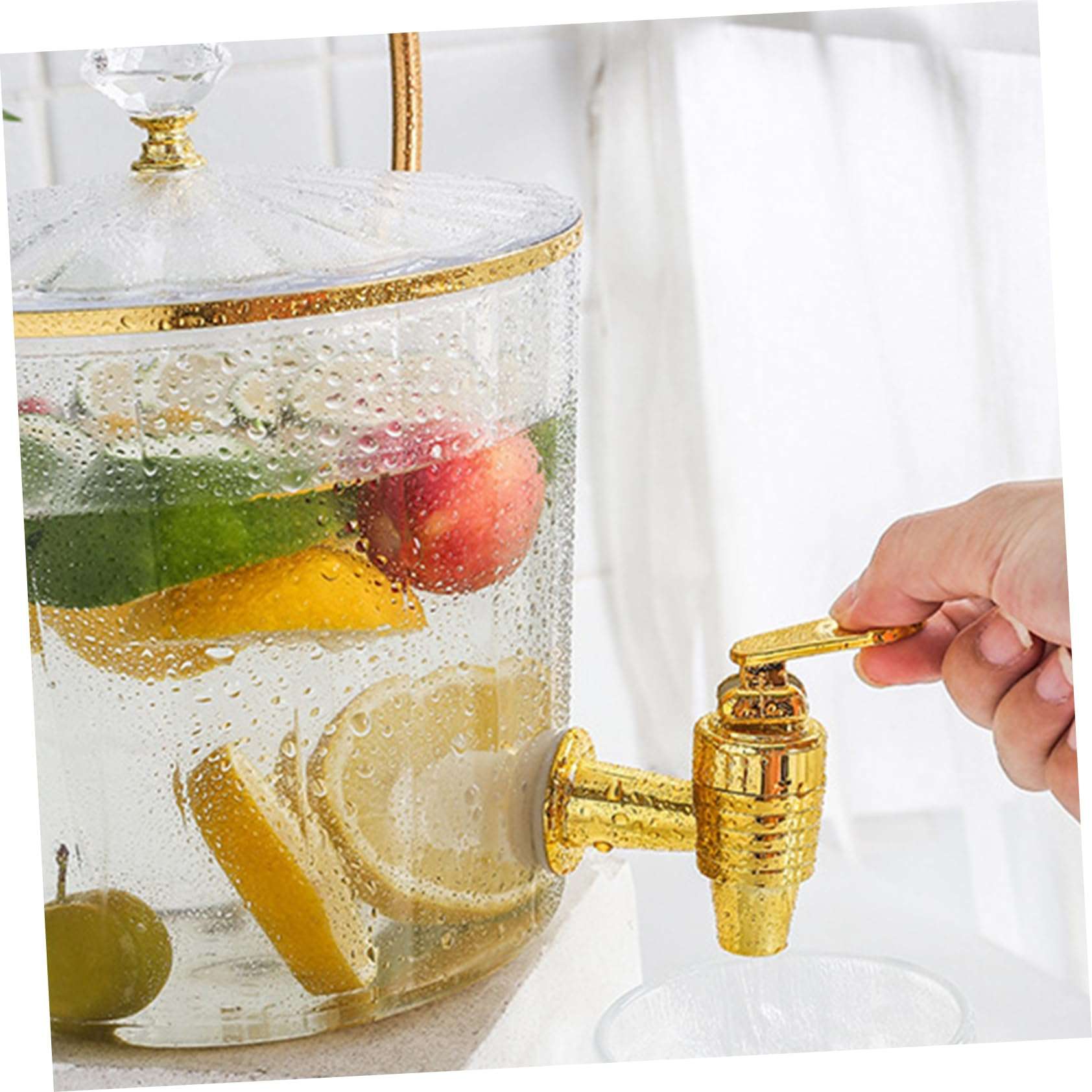 Drinks Dispenser with Lid and Spigot Elegant Juice and Water Container for Parties Events and Outdoor Gatherings for Iced Beverages and Refreshments 4