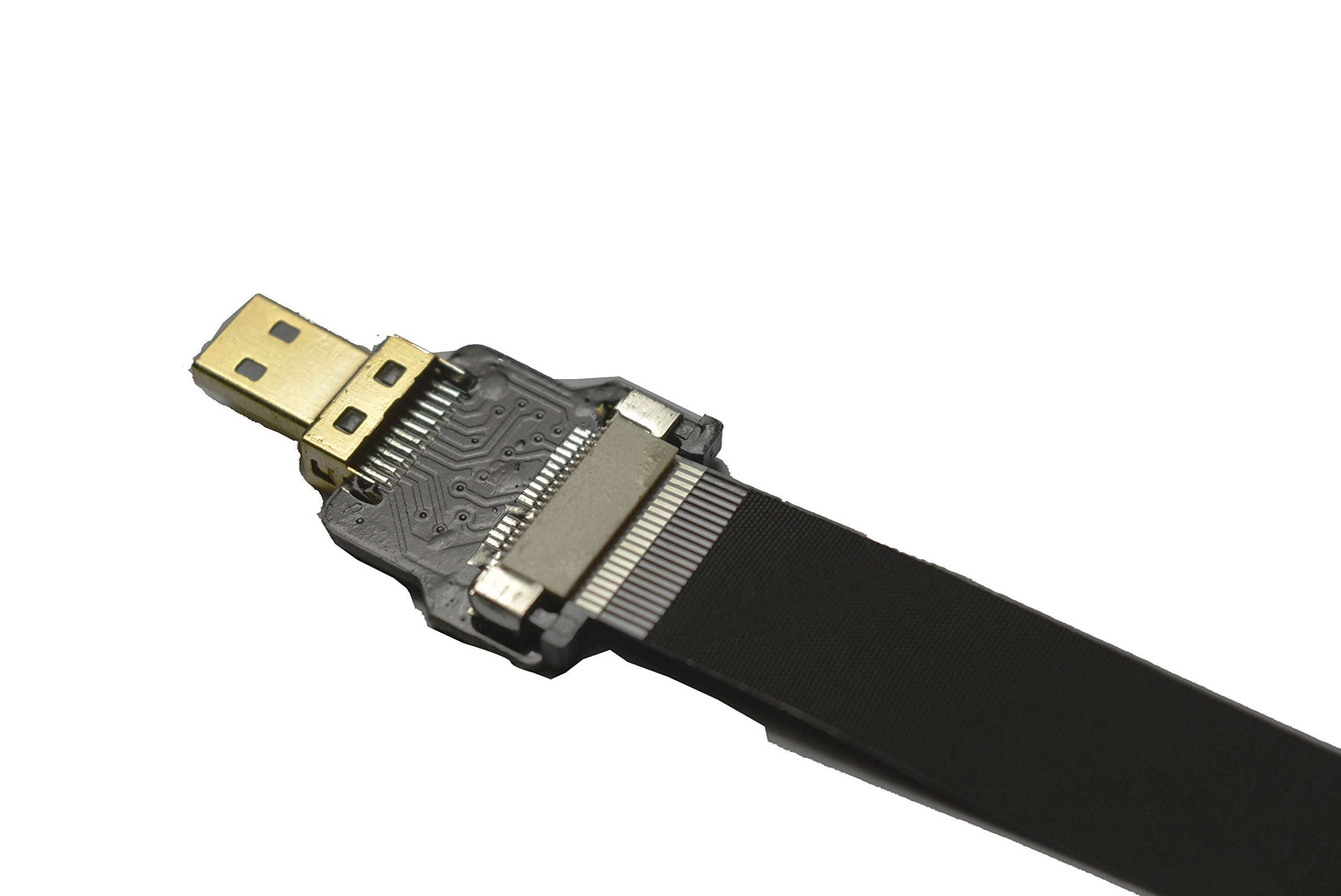 Permanent Flat Slim Thin Small HDMI FPV HDMI Cable Micro HDMI 90 Degree Angled Male to Micro HDMI Straight Male for brushless Gimbal handhold Gimbal dsrl FPV DJI Drone Black 30CM 6