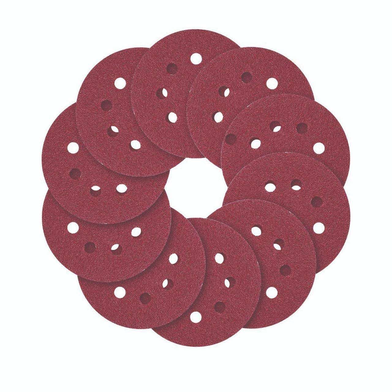 iBELL Sanding Disc 180mm (7") with 8 Holes for Dust Vacuum 100 Grit - 10Pcs Pack