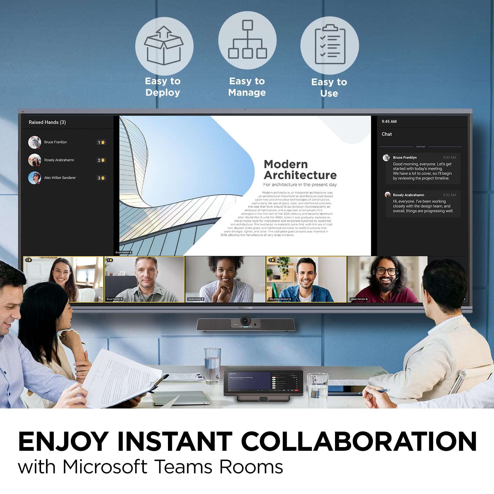 ViewSonic TeamJoin TRS10-UB for Microsoft Teams Rooms Includes MPC310-W31-TU Computing Engine Mini-PC, MRC1010-TN 10-inch Touch Console, and UMB202 3-in-1 4K UHD Video Conference Camera 3