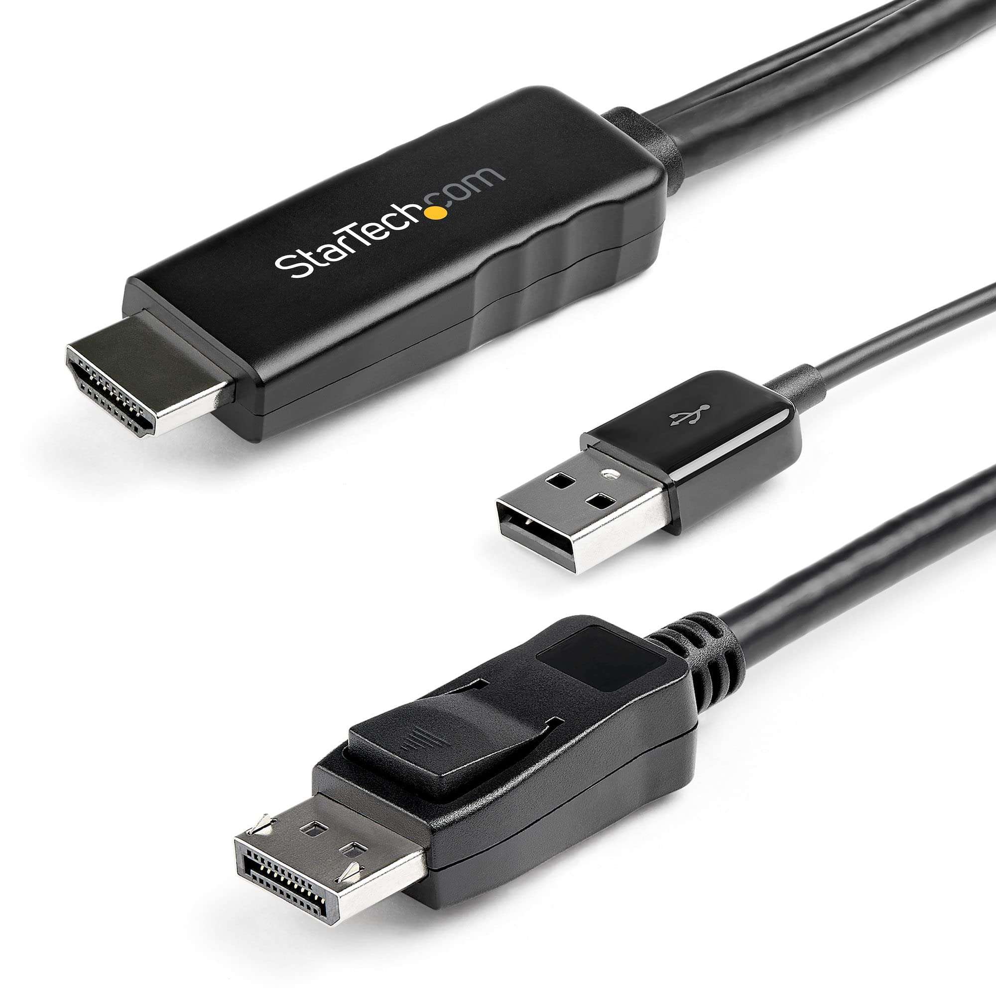 StarTech.com 2m (6ft) HDMI to DisplayPort Cable 4K 30Hz - Active HDMI 1.4 to DP 1.2 Adapter Converter Cable with Audio - USB Powered - Mac & Windows - HDMI Laptop to DP Monitor - Male/Male (HD2DPMM2M) 1