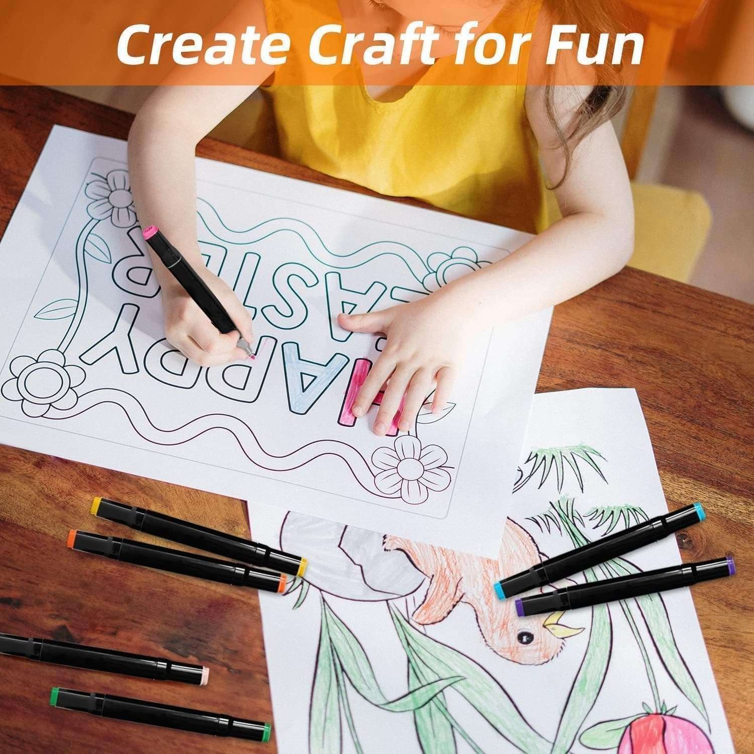 Dkriva® Dual Tip Brush Markers Set - 48 Colorful Sketch Pens for Drawing, Calligraphy & Painting with Carrying Case - Fine & Chisel Tips, Non-Toxic & Smooth Writing for Kids & Adults (80 PCS) 3