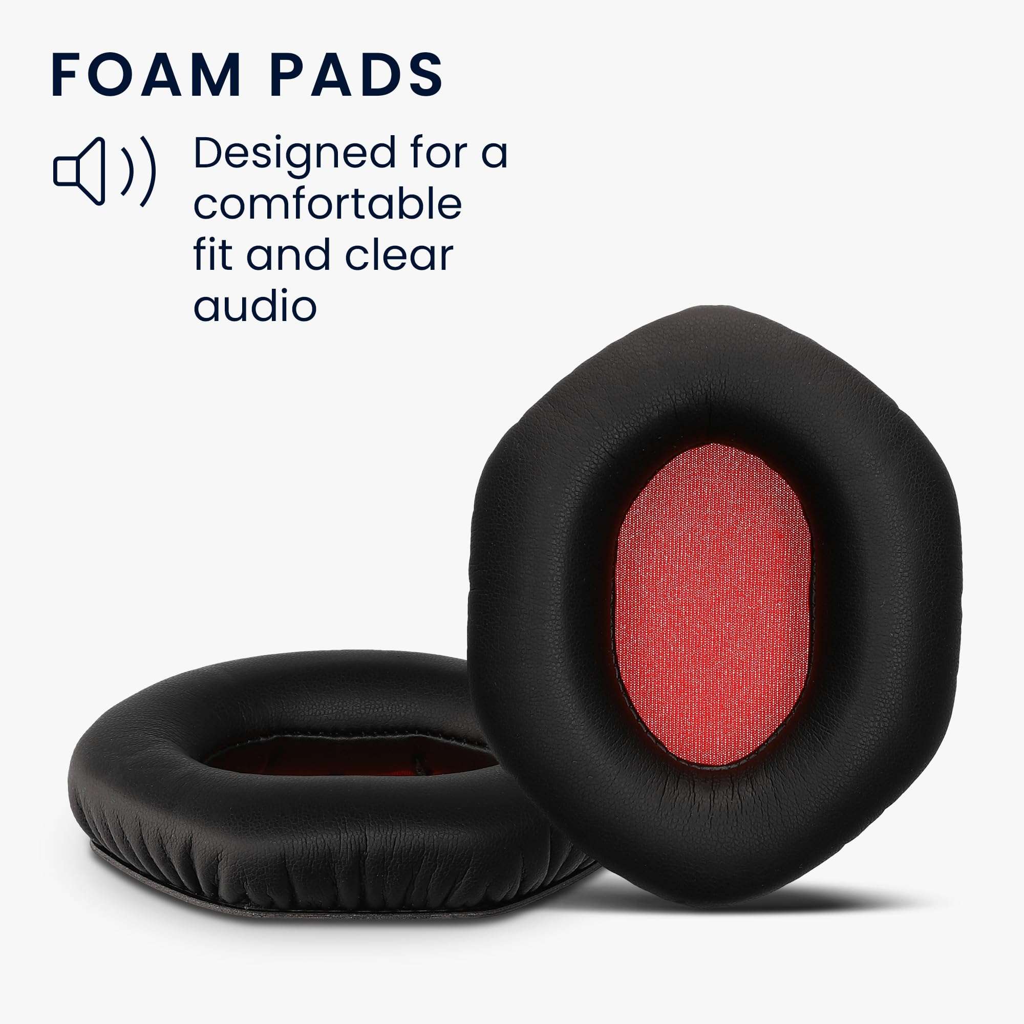 kwmobile Ear Pads Compatible with V-Moda Crossfade M-100 / LP2 / LP/S Earpads - 2X Replacement for Headphones - Red/Black 4