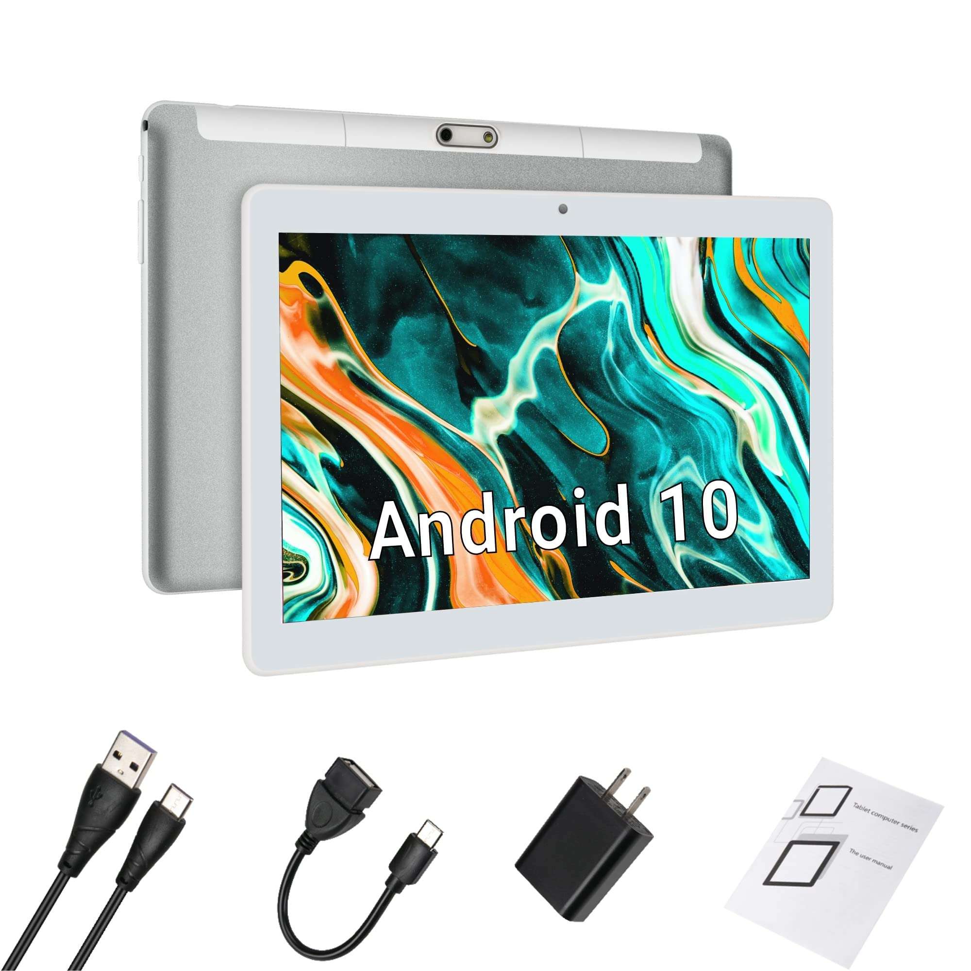 SZTPSLS Tablet 10.1 Inch 10.0 Android Tablet with Dual SIM Card Slot 2GB+32GB, Quad-Core, IPS HD Display, 128GB Expand Storage 1